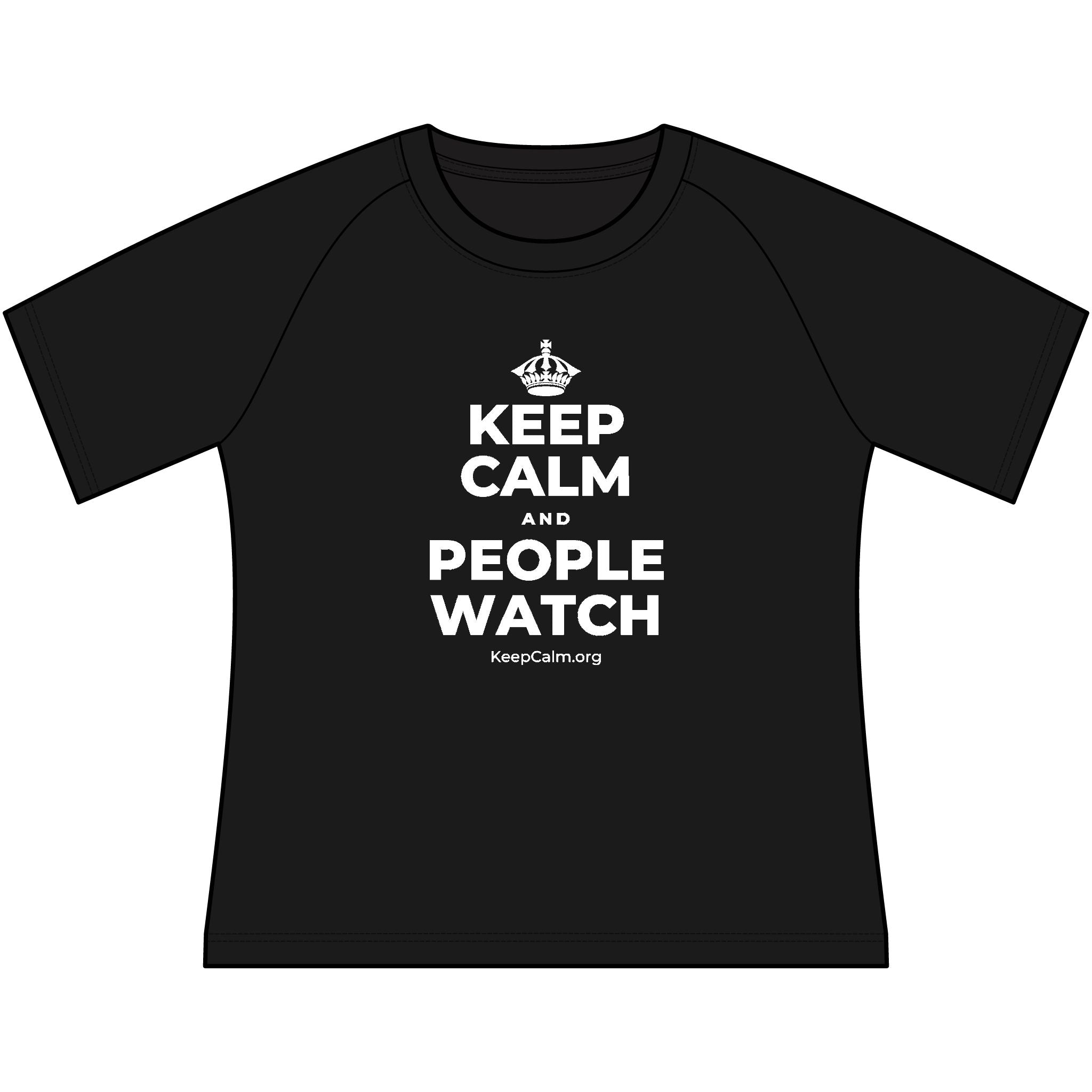 KEEP CALM AND PEOPLE WATCH Women's Raglan Tee