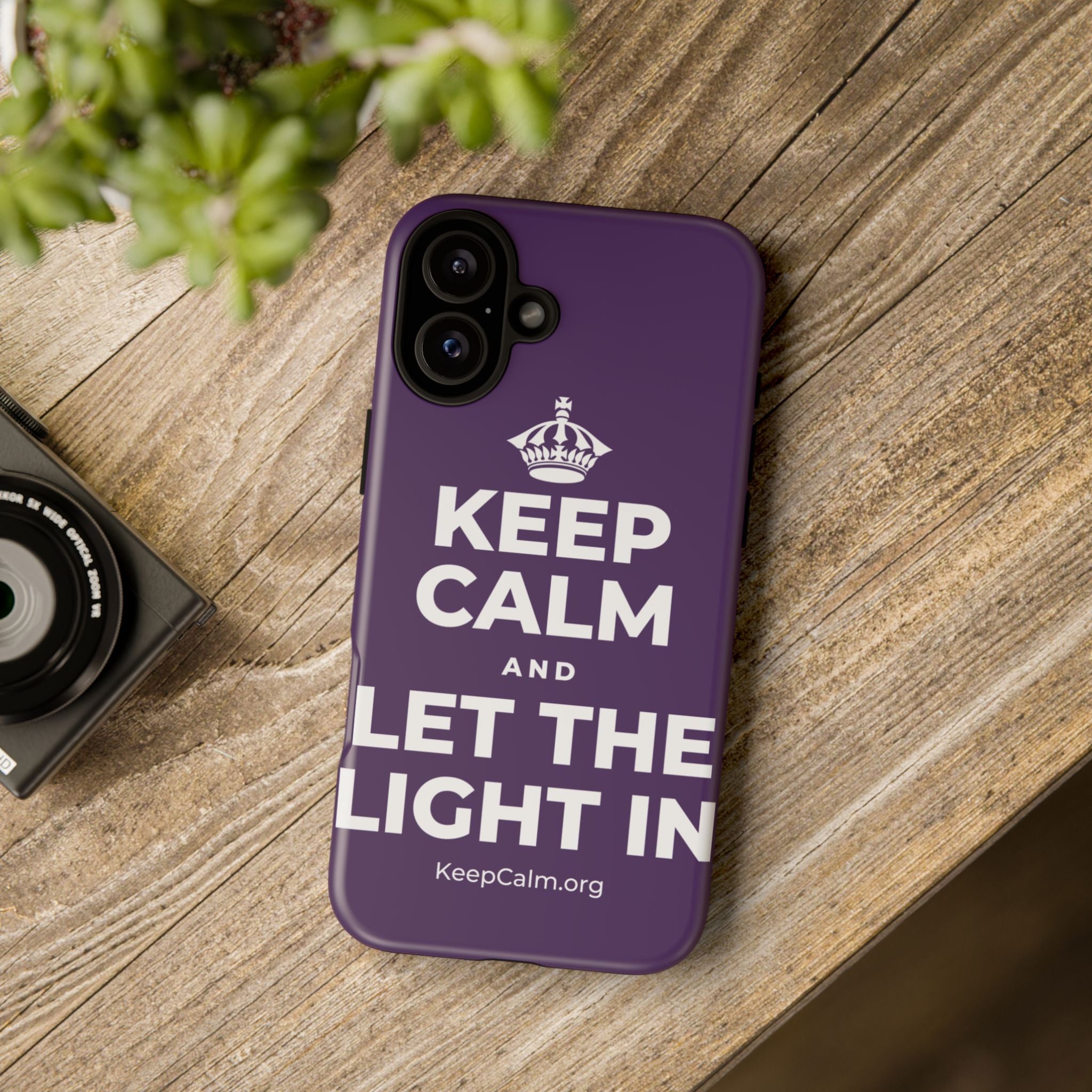 KEEP CALM AND LET THE LIGHT IN Phone Case