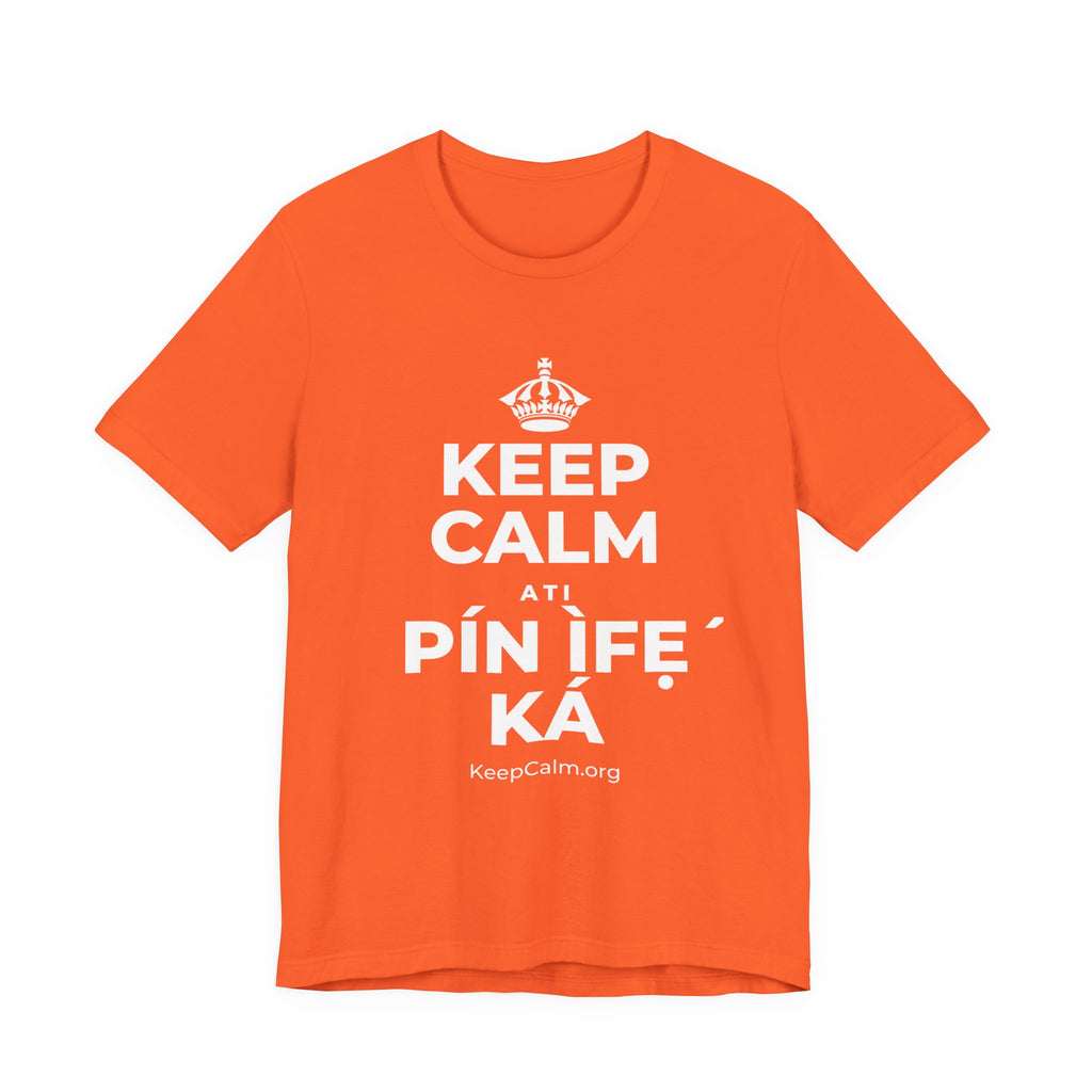 KEEP CALM ATI PÍN ÌFẸ́ KÁ T-Shirt (Baby Blue–Silver)