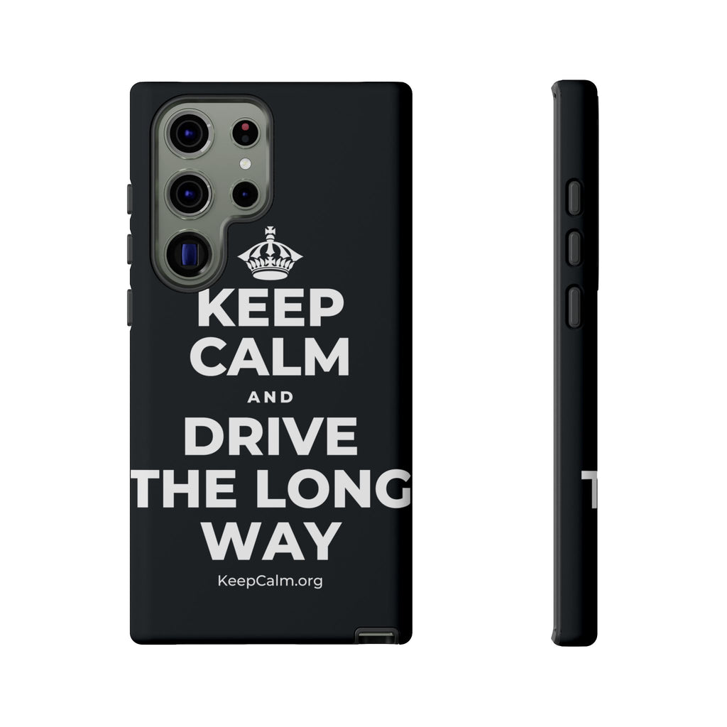 KEEP CALM AND DRIVE THE LONG WAY Phone Case (Dark)
