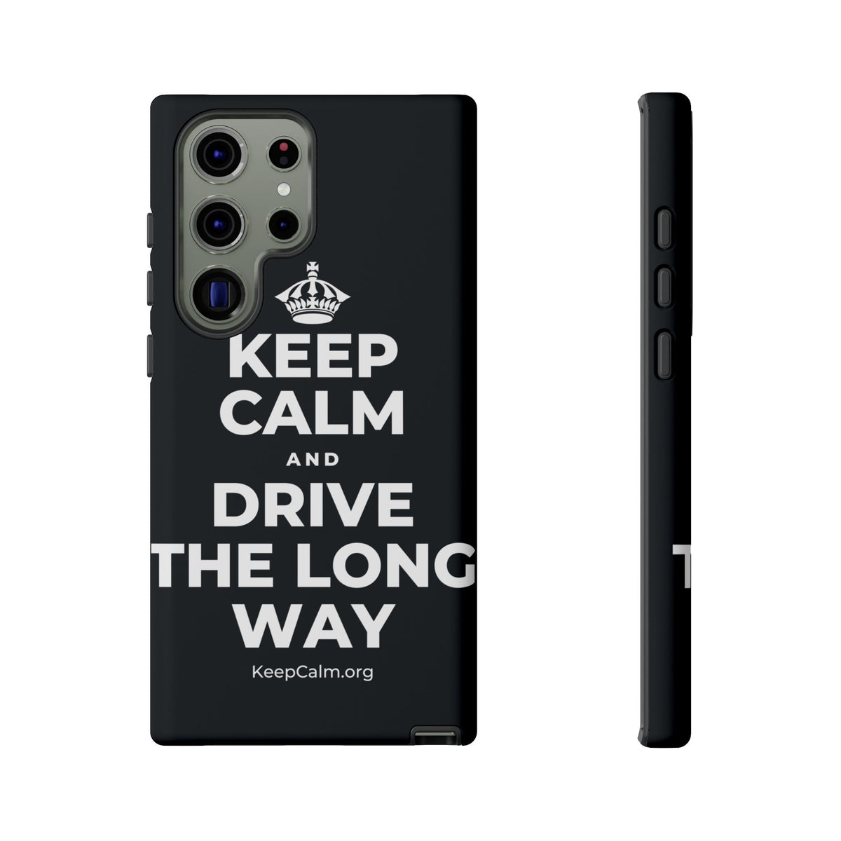 KEEP CALM AND DRIVE THE LONG WAY Phone Case (Dark)