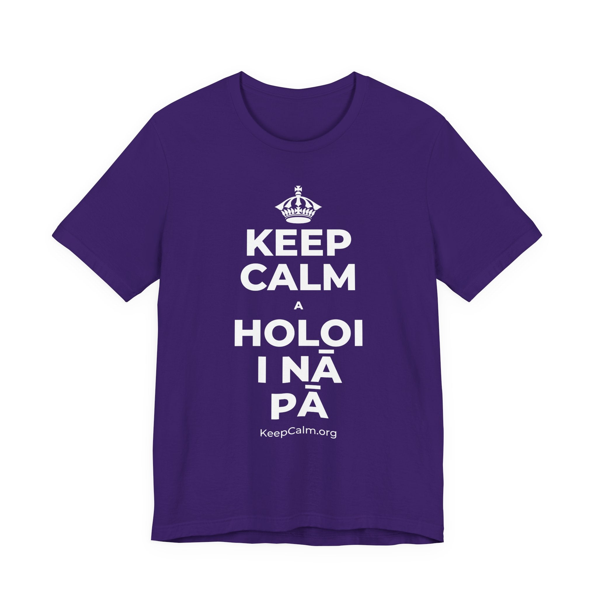 KEEP CALM A HOLOI I NĀ PĀ T-Shirt (Soft Cream–Heather Mauve)