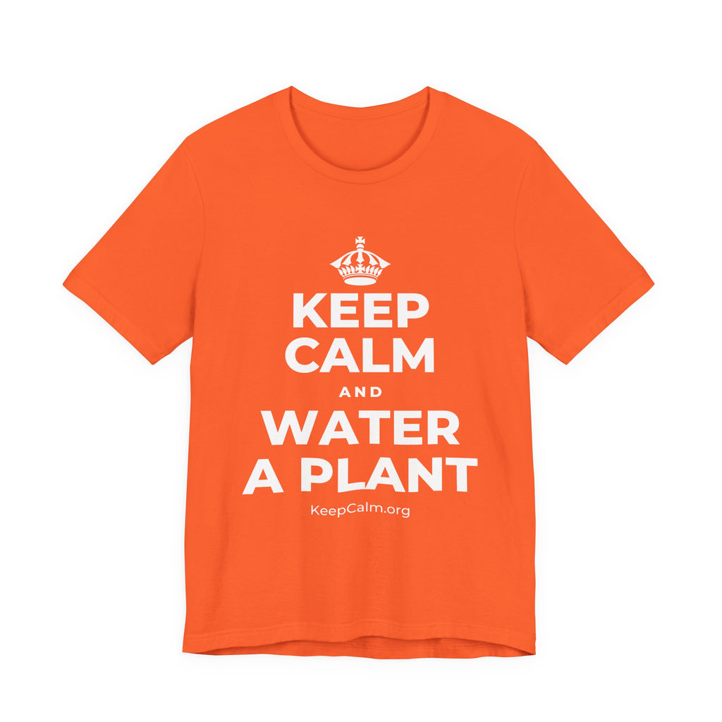 KEEP CALM AND WATER A PLANT T-Shirt (Baby Blue–Silver)