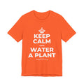 KEEP CALM AND WATER A PLANT T-Shirt (Baby Blue–Silver)