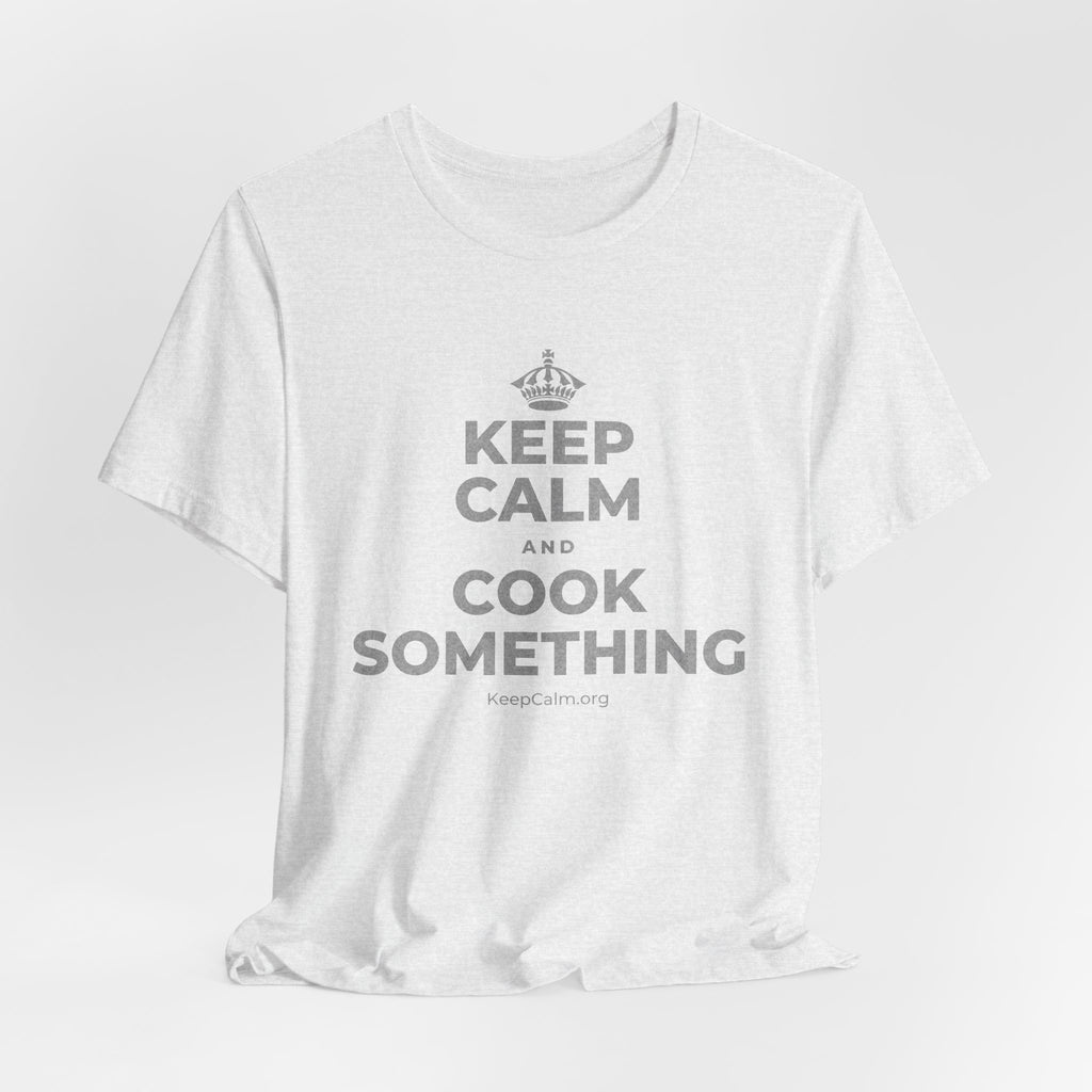 KEEP CALM AND COOK SOMETHING T-Shirt (Soft Cream–Heather Mauve)