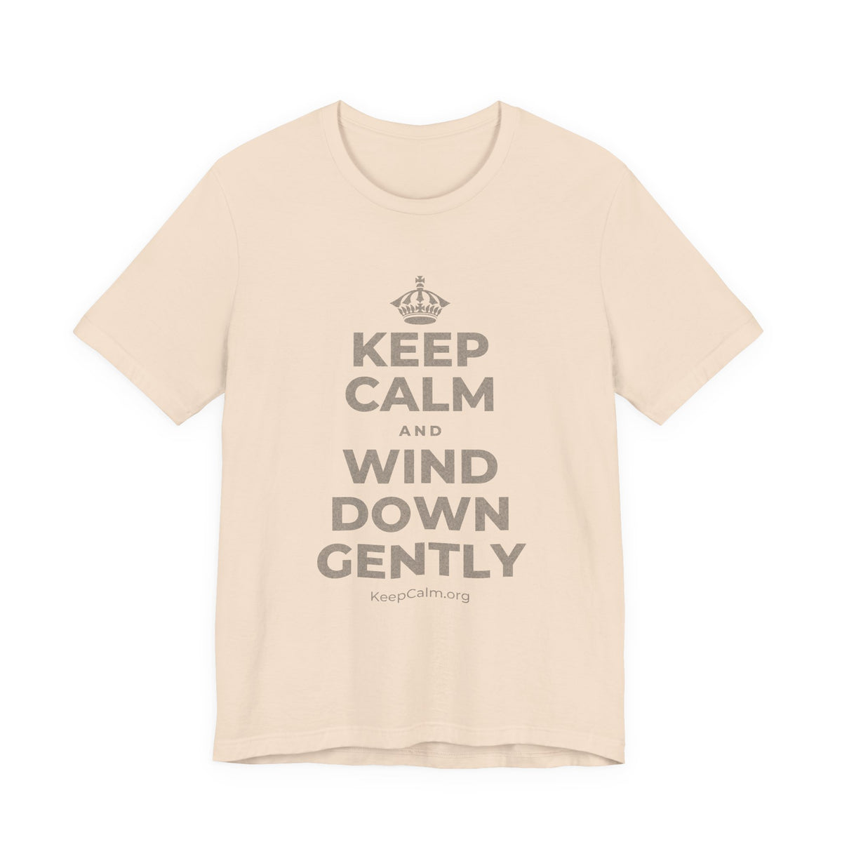 KEEP CALM AND WIND DOWN GENTLY T-Shirt (Soft Cream–Heather Mauve)