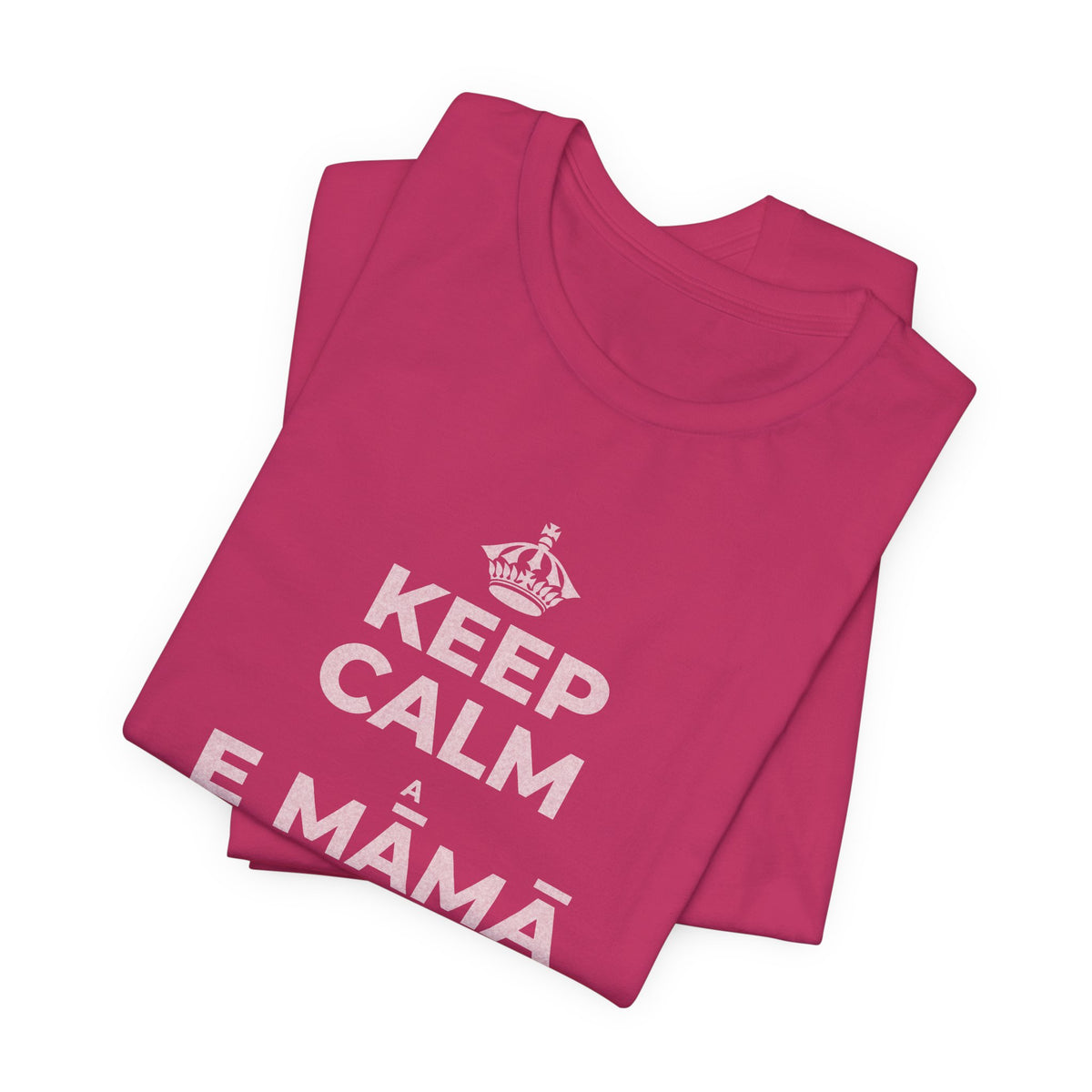 KEEP CALM A E MĀMĀ MA NĀ PAHUHOPU T-Shirt (Baby Blue–Silver)