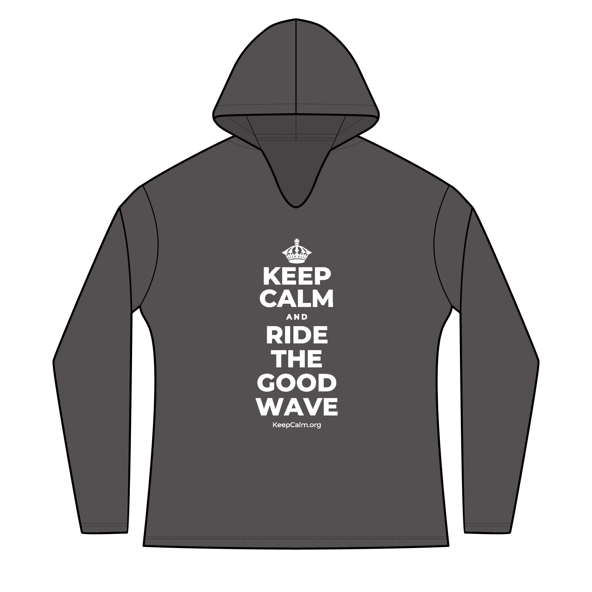 KEEP CALM AND RIDE THE GOOD WAVE Women's Long Sleeve Hoodie
