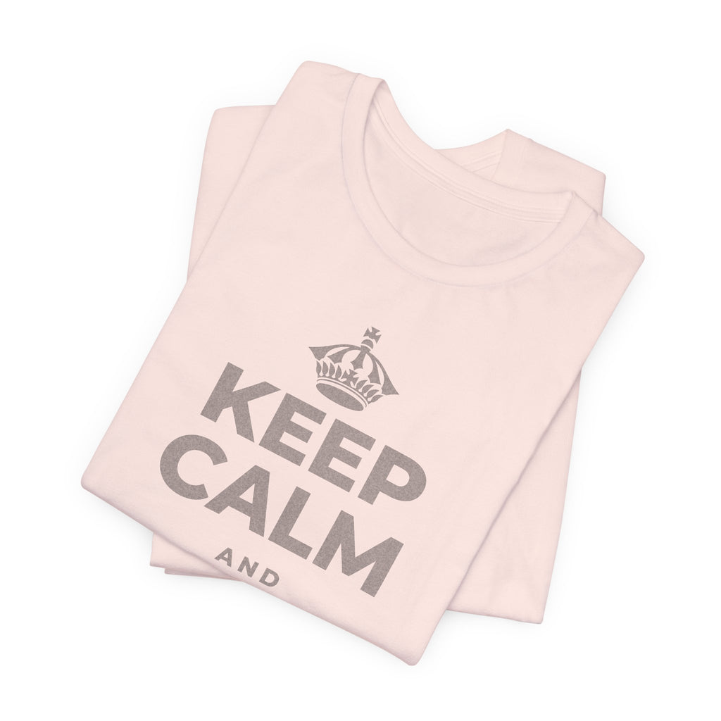 KEEP CALM AND انعم بالشمس T-Shirt (Soft Cream–Heather Mauve)