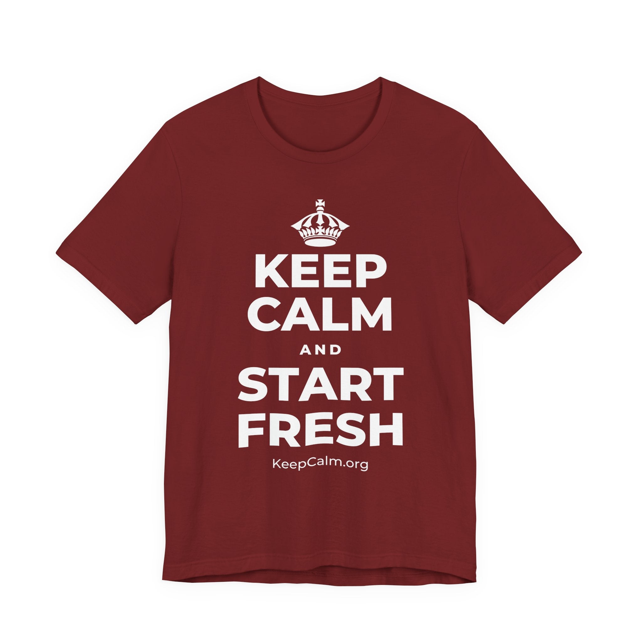 KEEP CALM AND START FRESH T-Shirt (Baby Blue–Silver)