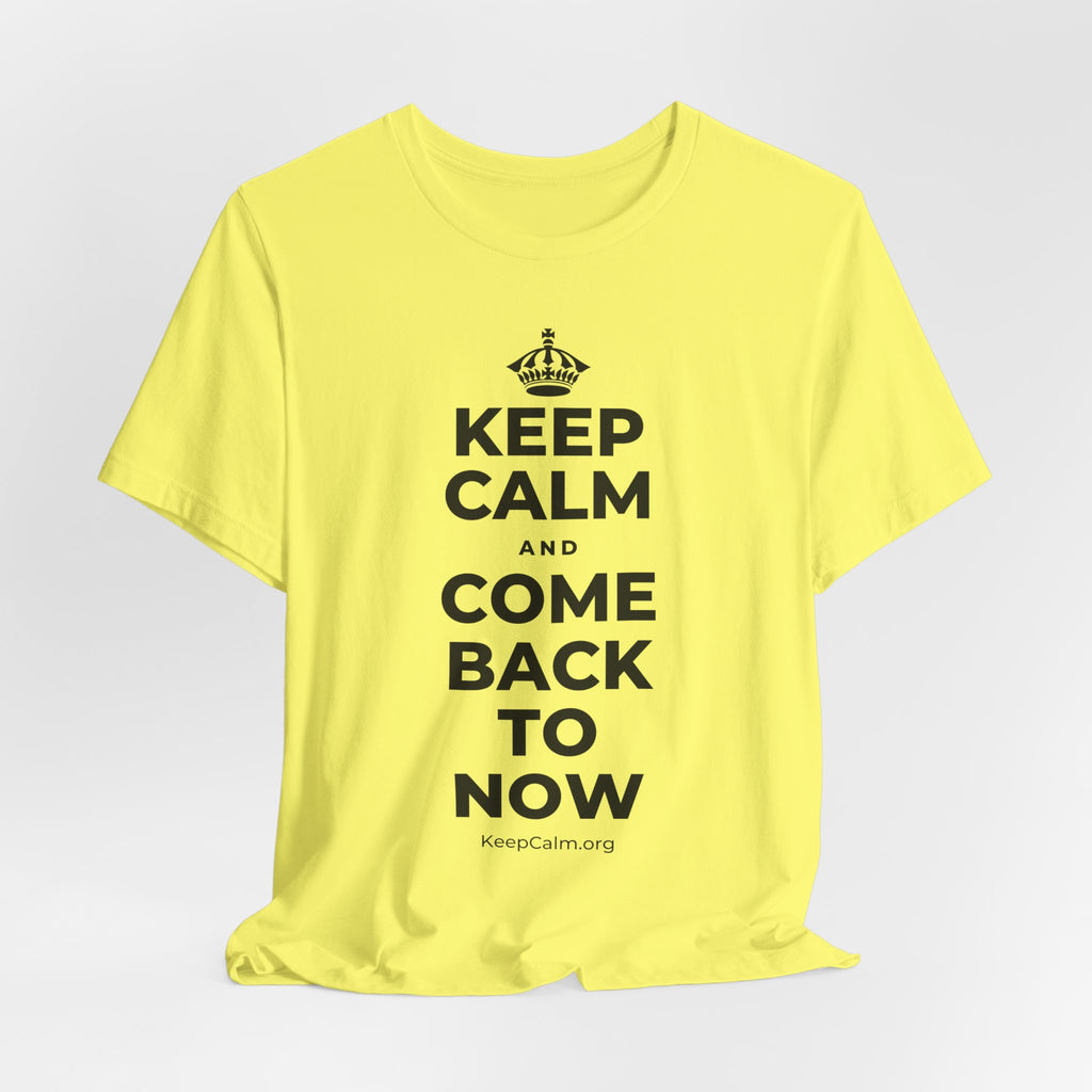 KEEP CALM AND COME BACK TO NOW T-Shirt (Soft Cream–Heather Mauve)