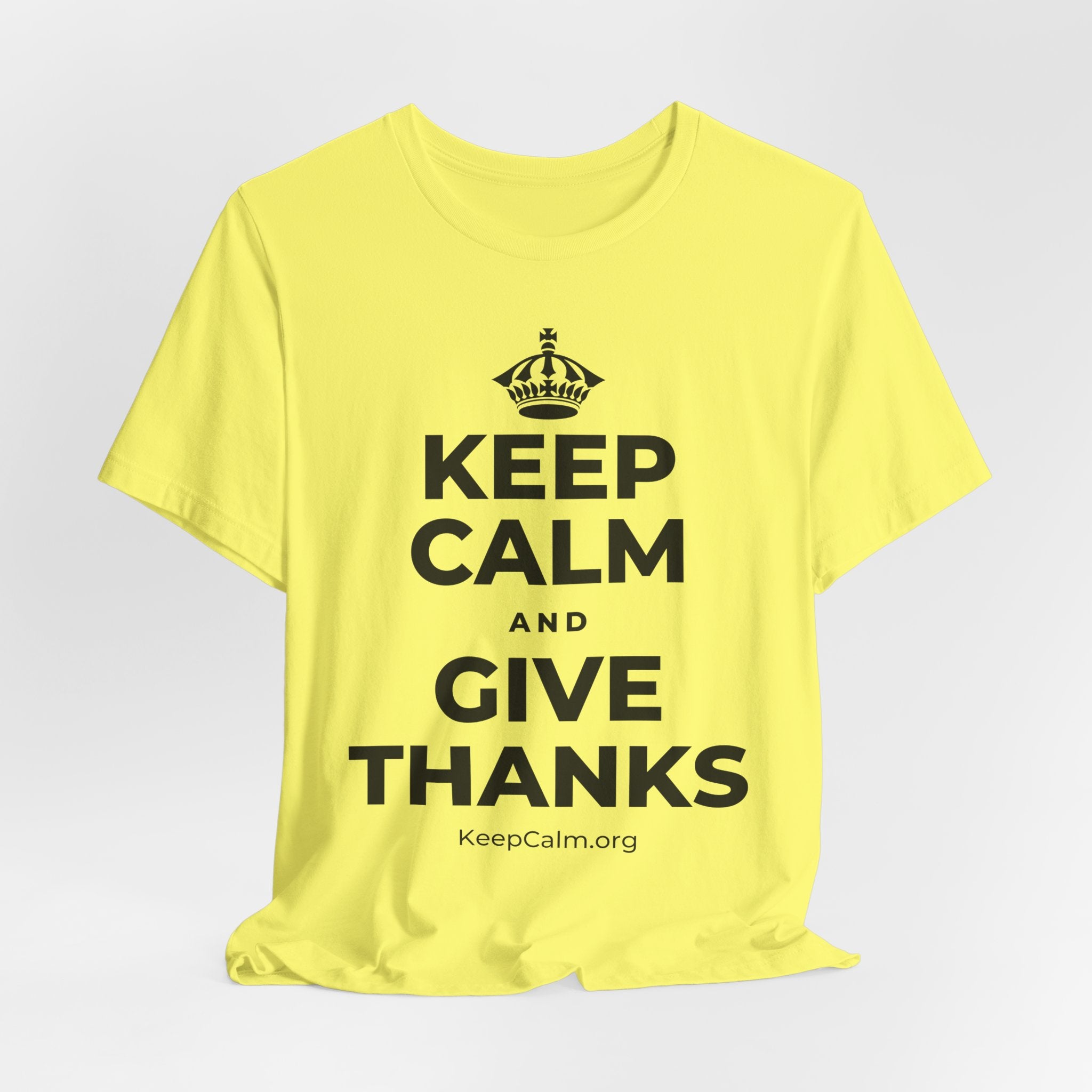 KEEP CALM AND GIVE THANKS T-Shirt (Soft Cream–Heather Mauve)