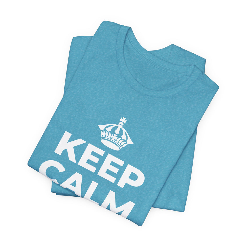 KEEP CALM AND GO 🏄 T-Shirt (Soft Cream–Heather Mauve)