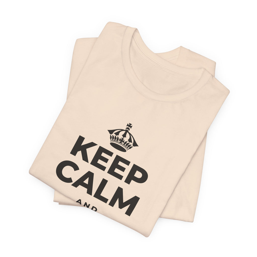KEEP CALM AND PET A GOAT T-Shirt (Soft Cream–Heather Mauve)