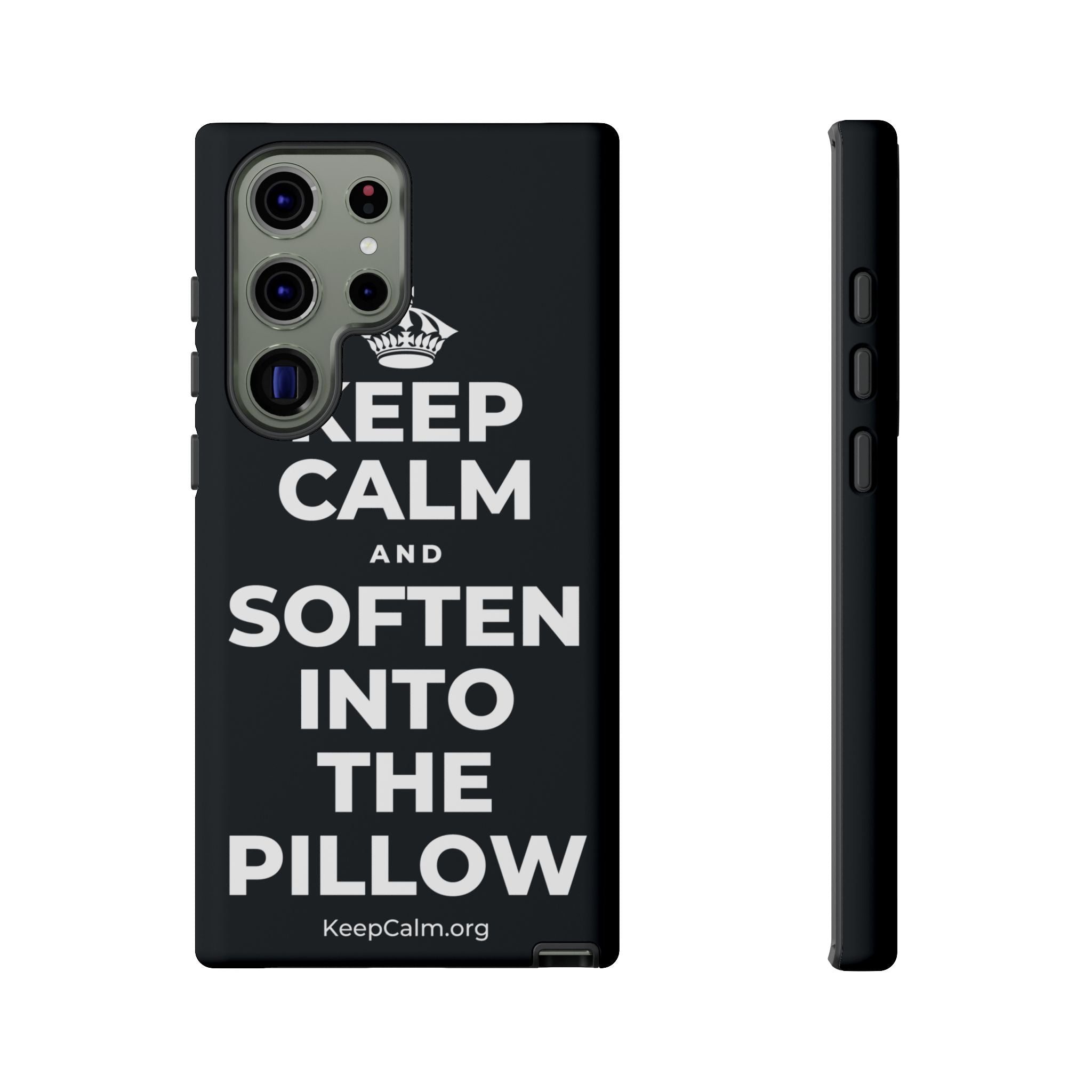 KEEP CALM AND SOFTEN INTO THE PILLOW Phone Case (Dark)