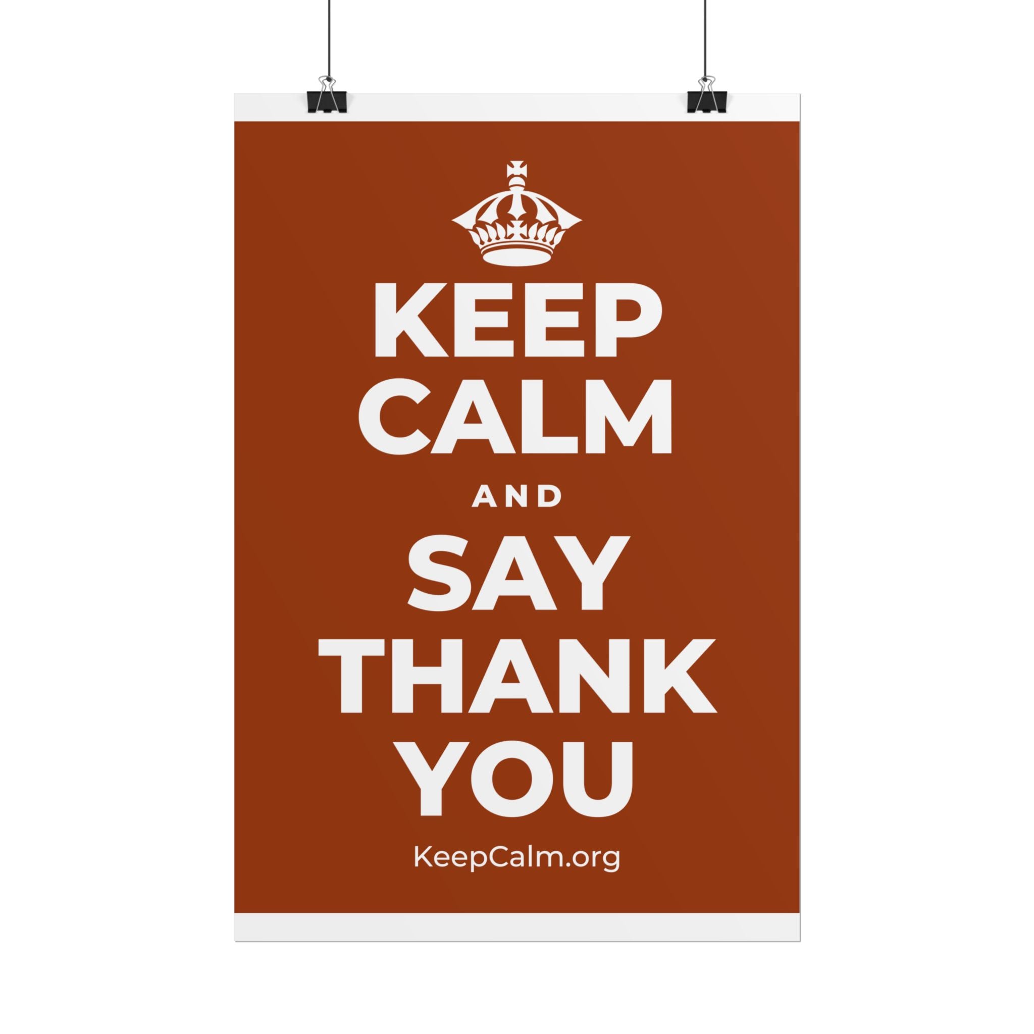 KEEP CALM AND SAY THANK YOU Poster