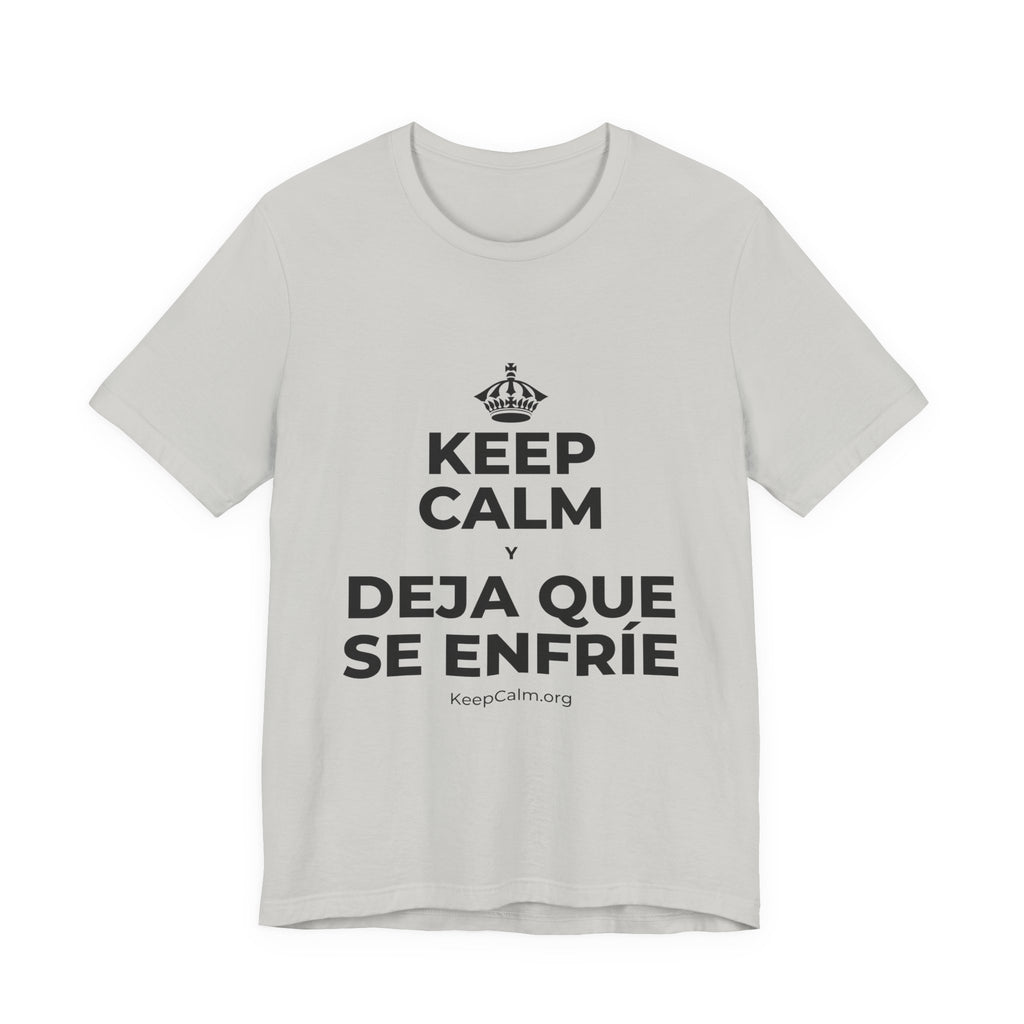 KEEP CALM Y DEJA QUE SE ENFRÍE T-Shirt (Baby Blue–Silver)