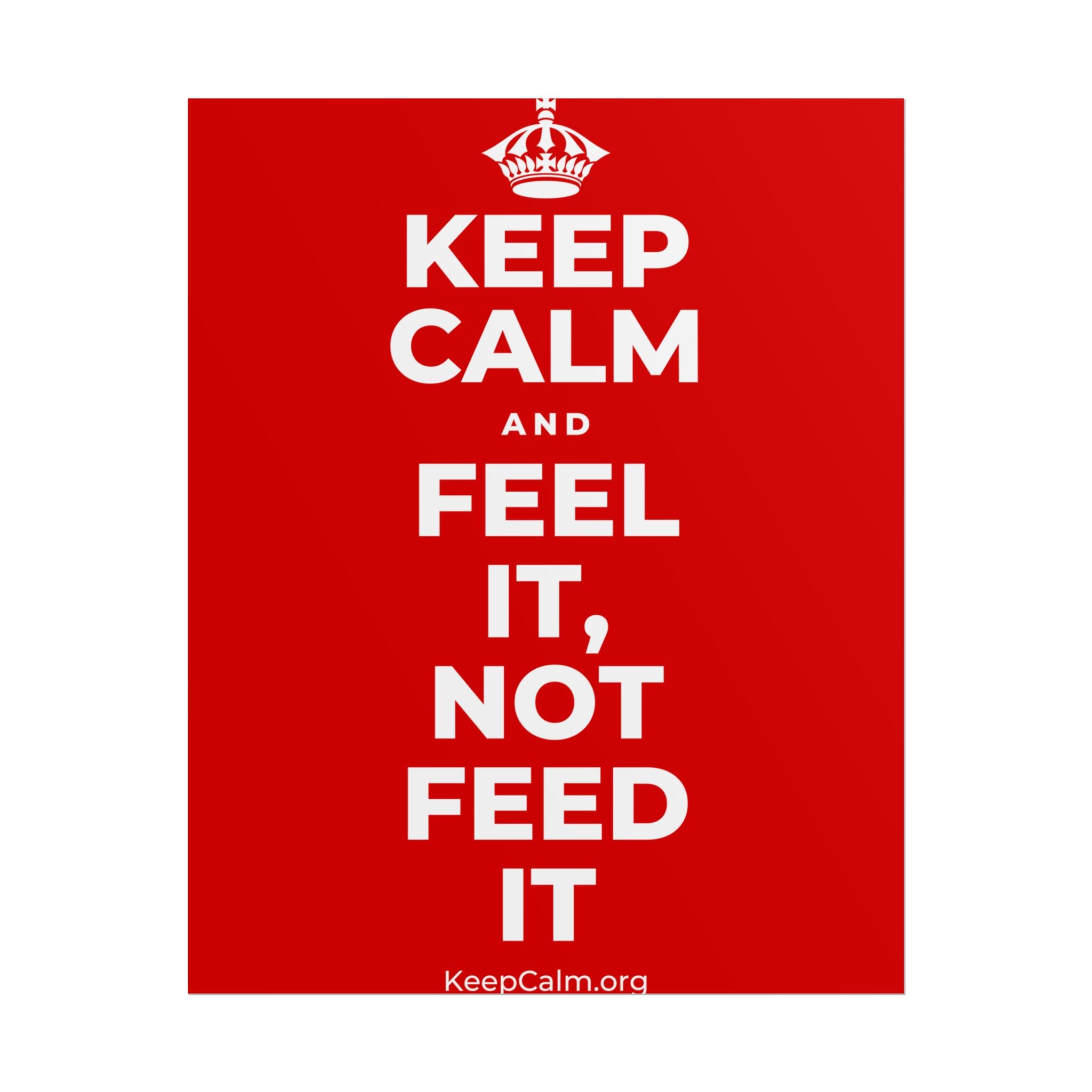 KEEP CALM AND FEEL IT, NOT FEED IT Poster