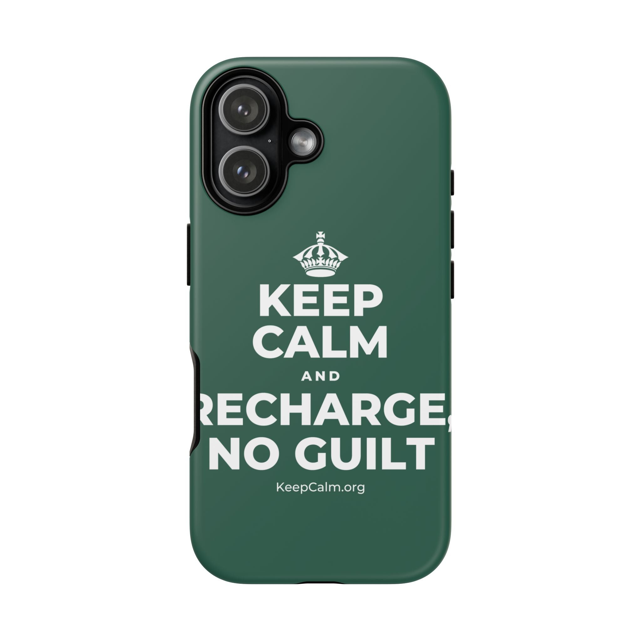 KEEP CALM AND RECHARGE, NO GUILT Phone Case