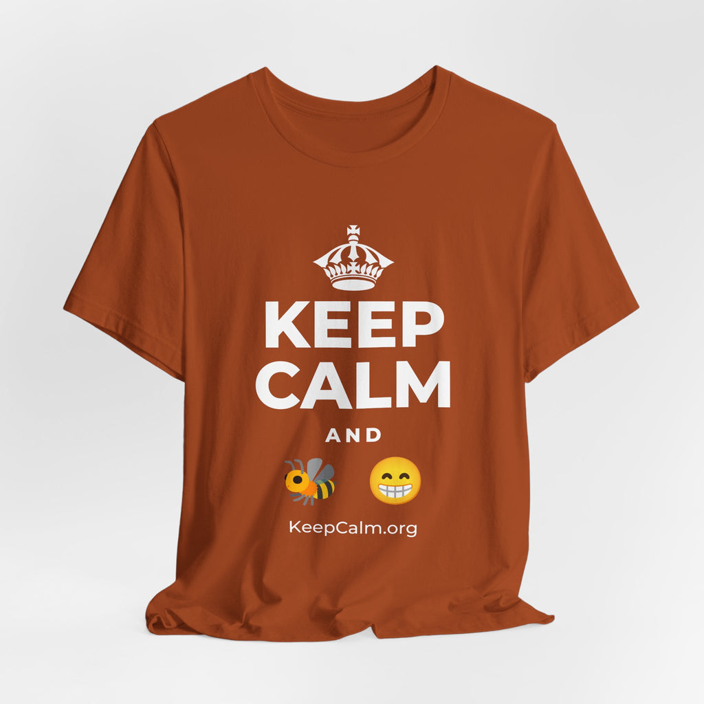 KEEP CALM AND BEE HAPPY T-Shirt (Military Green–Autumn)