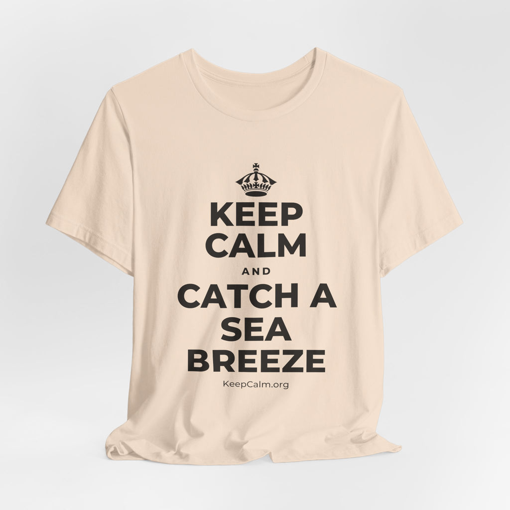 KEEP CALM AND CATCH A SEA BREEZE T-Shirt (Soft Cream–Heather Mauve)