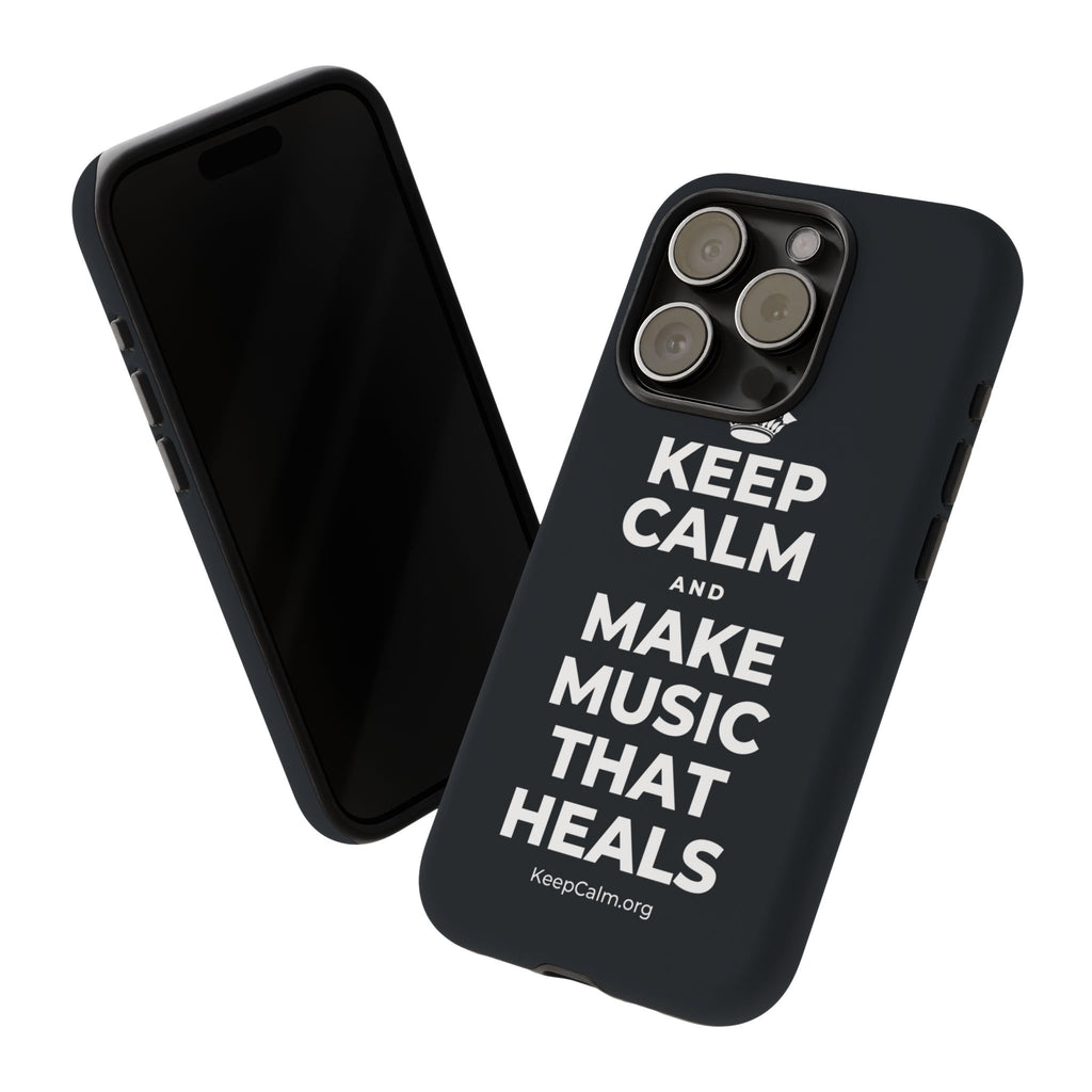 KEEP CALM AND MAKE MUSIC THAT HEALS Phone Case (Dark)