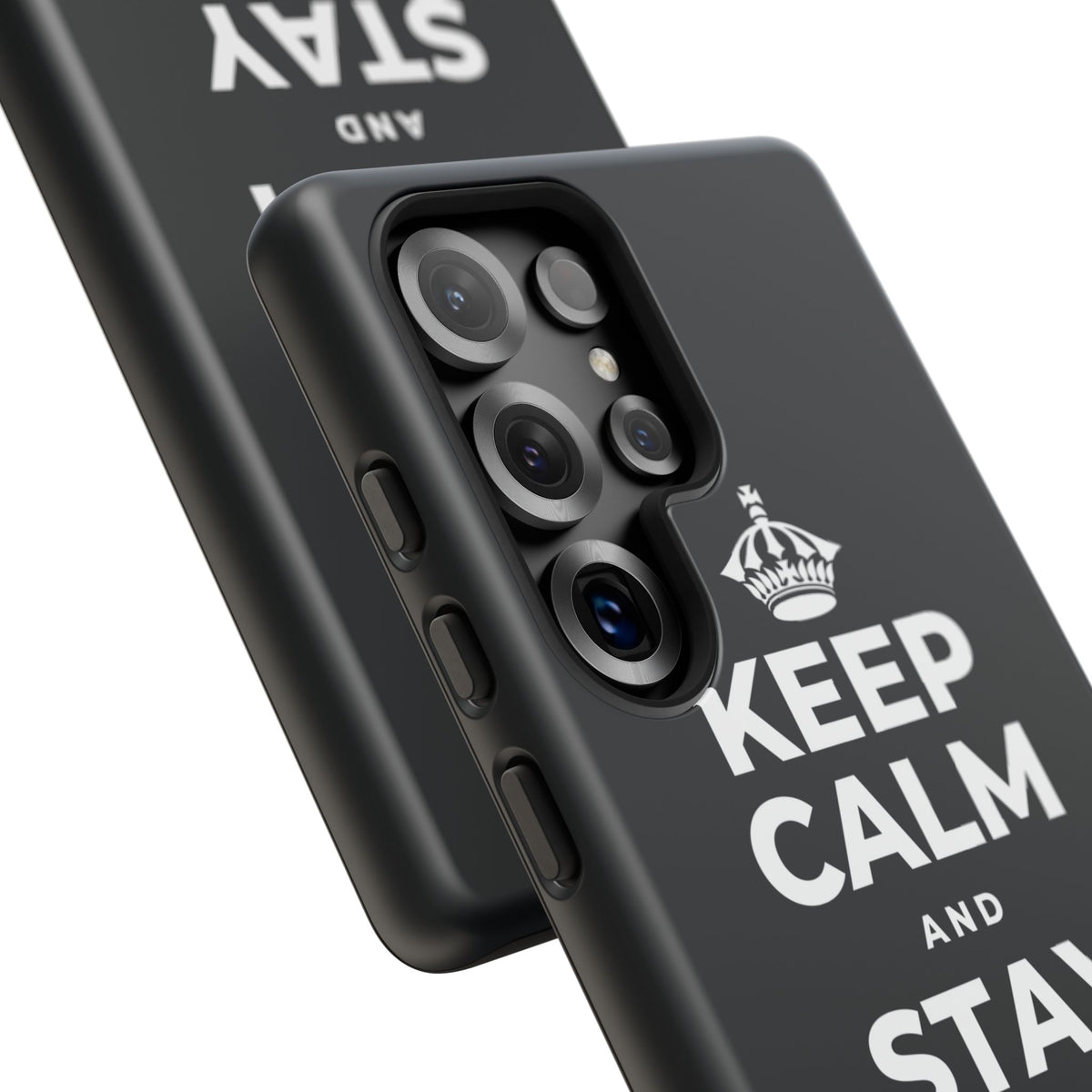KEEP CALM AND STAY RIGHT HERE Phone Case (Dark)