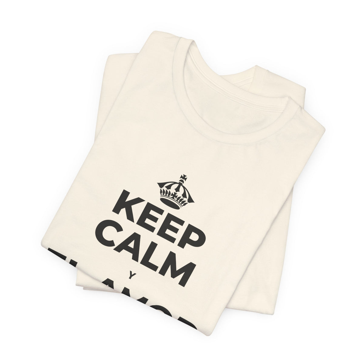 KEEP CALM Y EL AMOR PROPIO CUENTA T-Shirt (White–Asphalt)