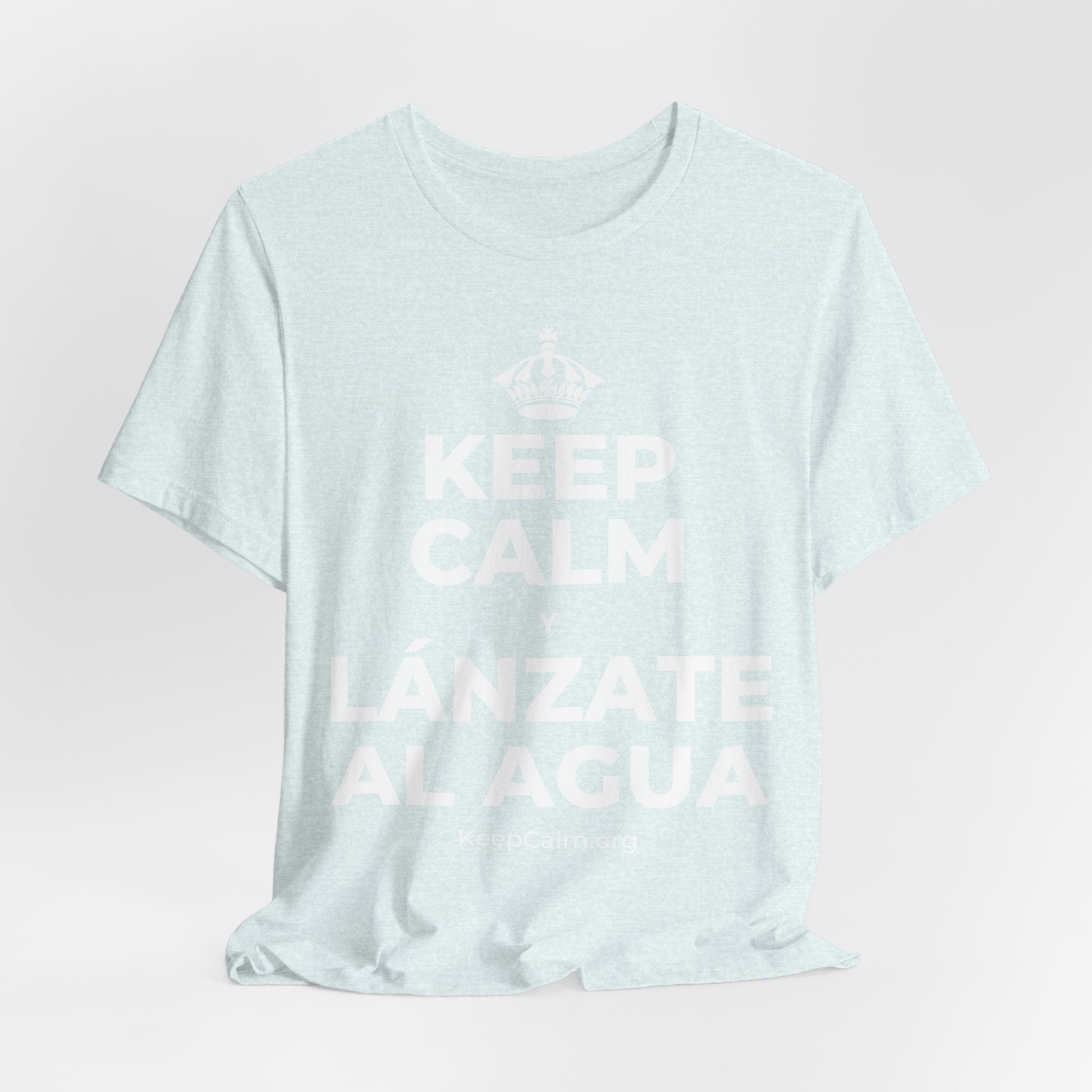 KEEP CALM Y LÁNZATE AL AGUA T-Shirt (Soft Cream–Heather Mauve)