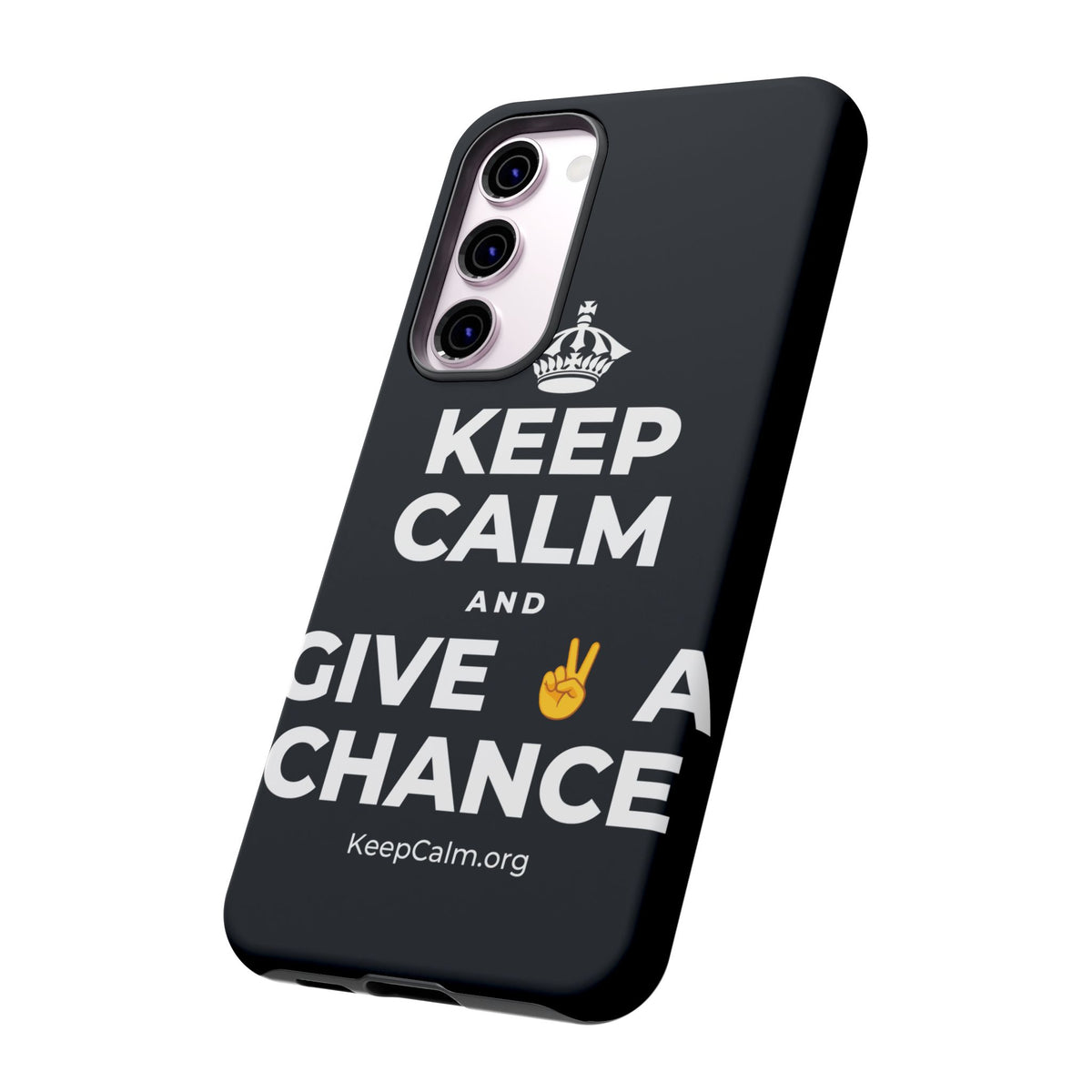 KEEP CALM AND GIVE ✌️ A CHANCE Phone Case (Dark)