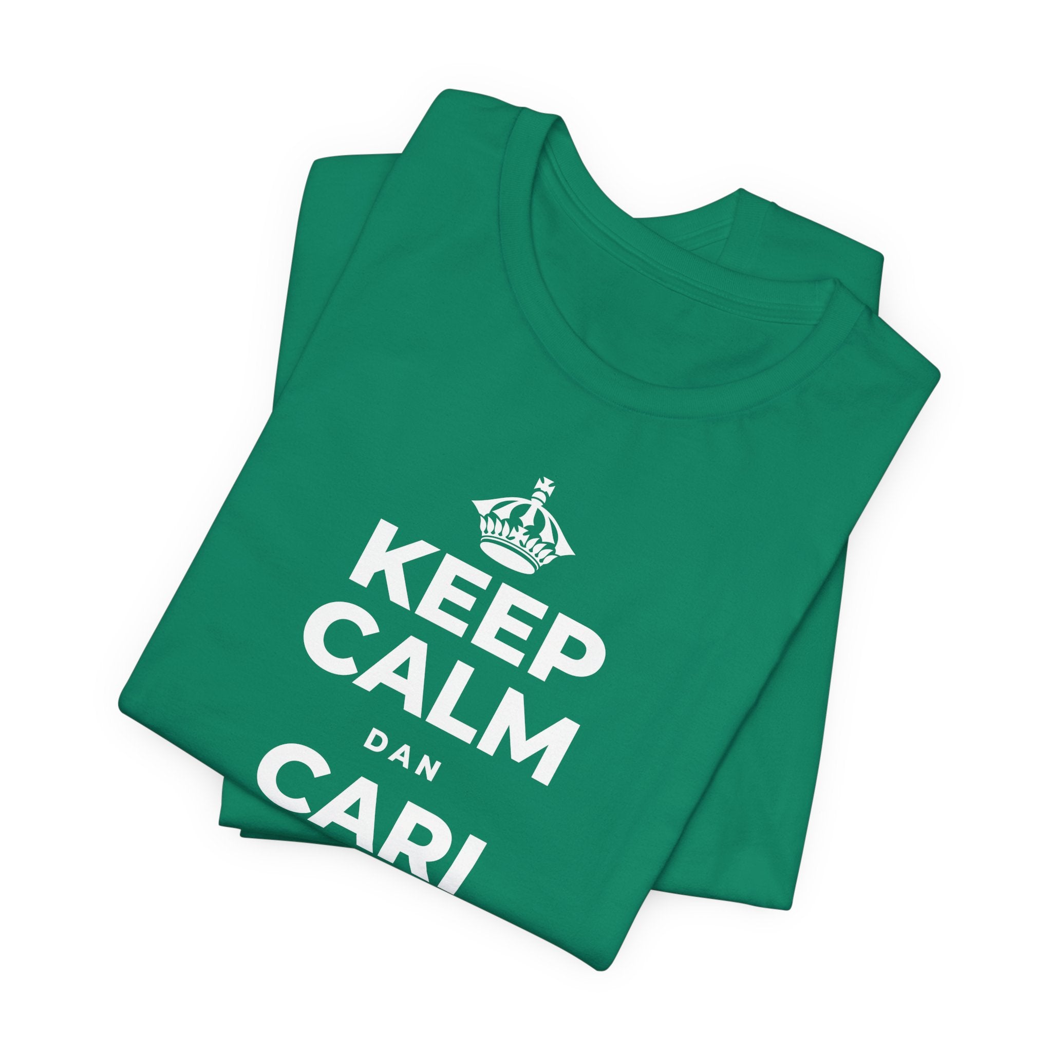 KEEP CALM DAN CARI HANGAT DI HAL KECIL T-Shirt (White–Asphalt)