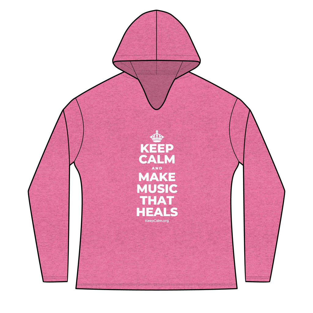 KEEP CALM AND MAKE MUSIC THAT HEALS Women's Long Sleeve Hoodie