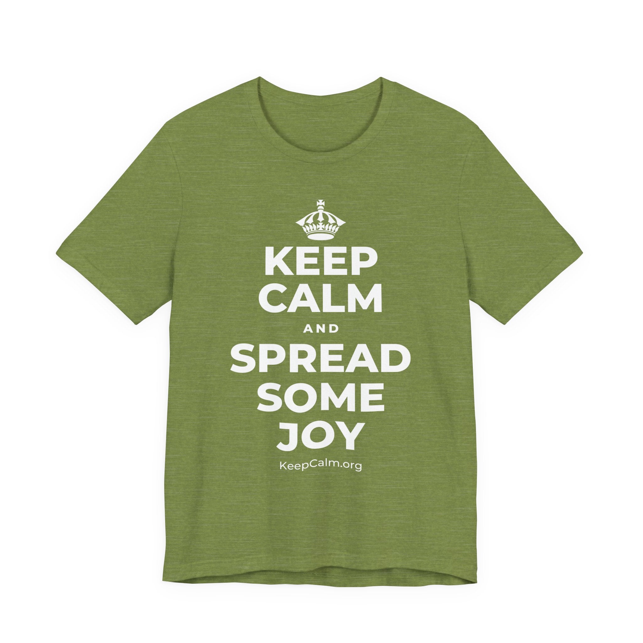 KEEP CALM AND SPREAD SOME JOY T-Shirt (Baby Blue–Silver)