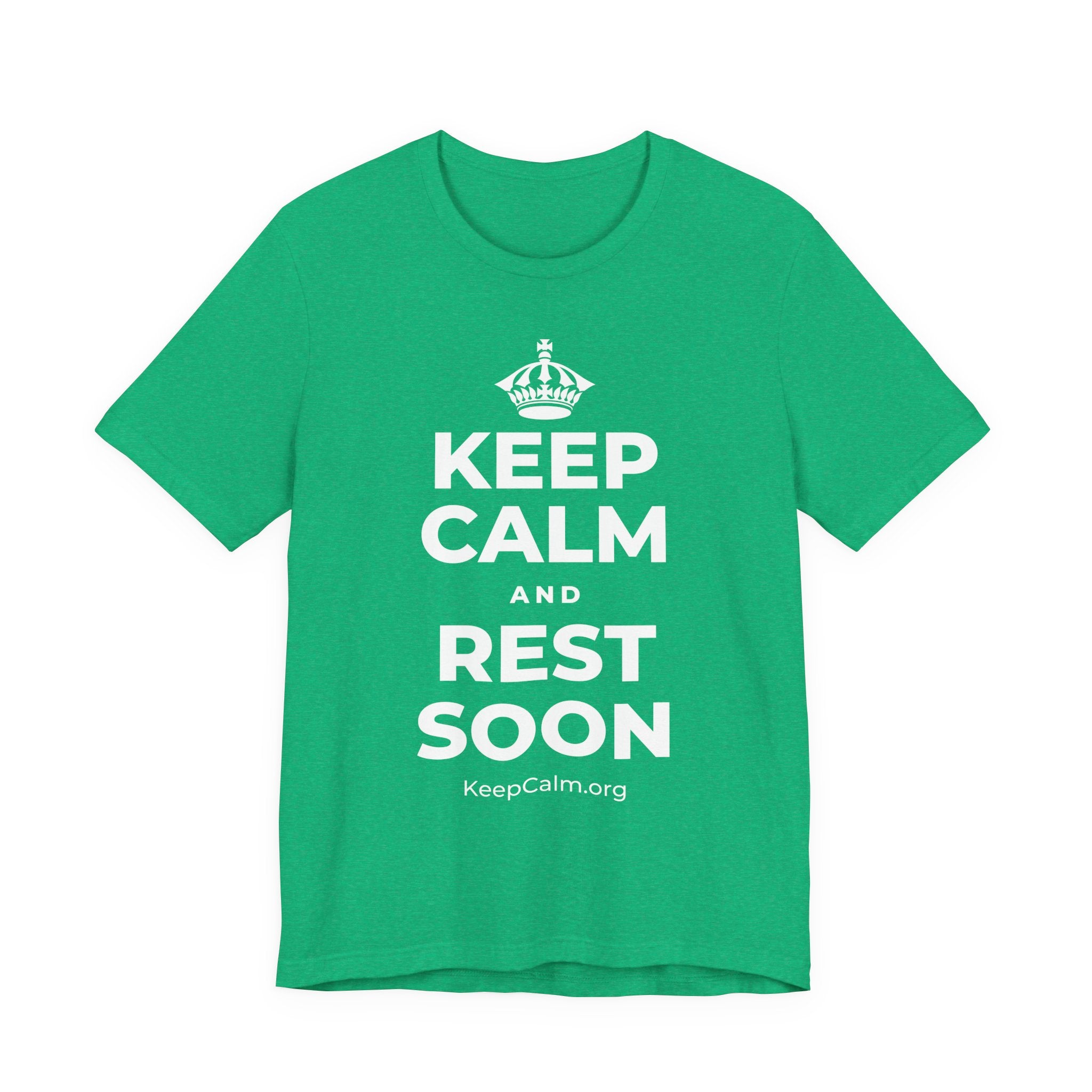 KEEP CALM AND REST SOON T-Shirt (Baby Blue–Silver)