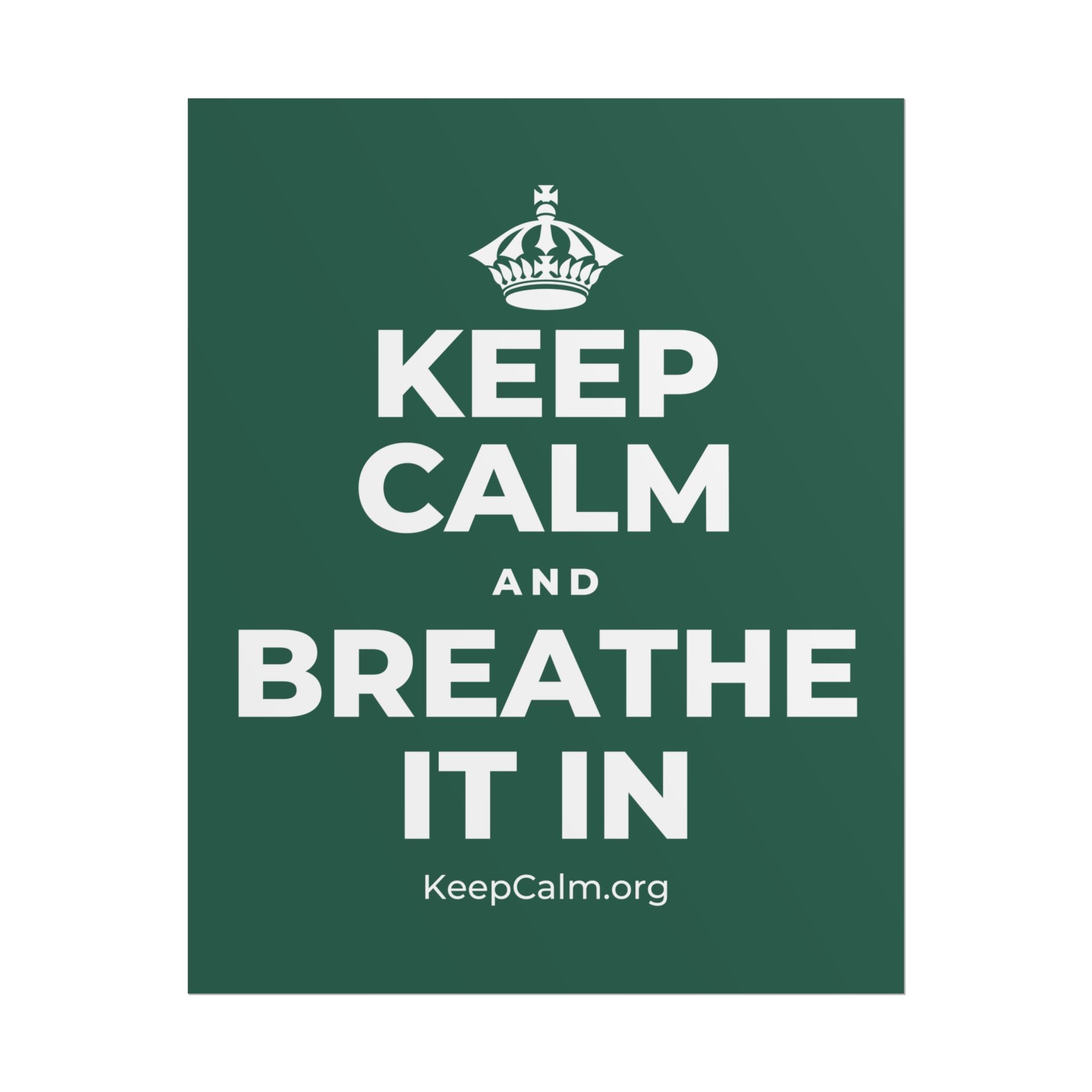 KEEP CALM AND BREATHE IT IN Poster