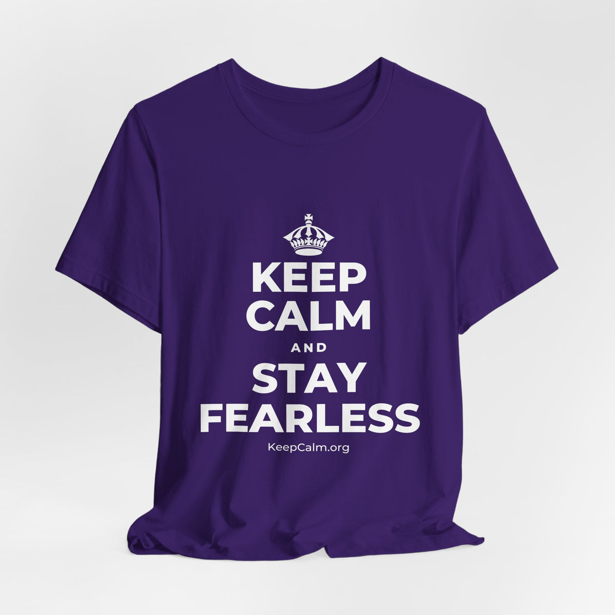 KEEP CALM AND STAY FEARLESS T-Shirt (Soft Cream–Heather Mauve)