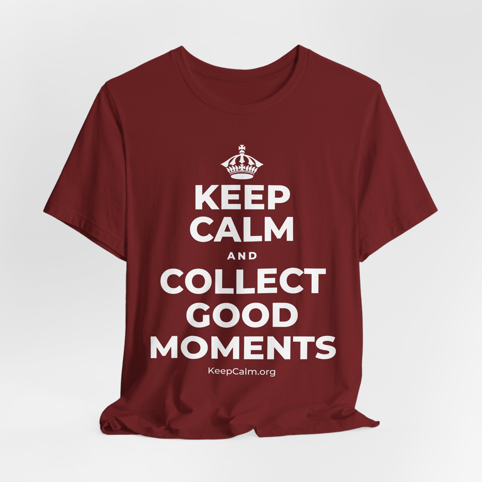 KEEP CALM AND COLLECT GOOD MOMENTS T-Shirt (Baby Blue–Silver)