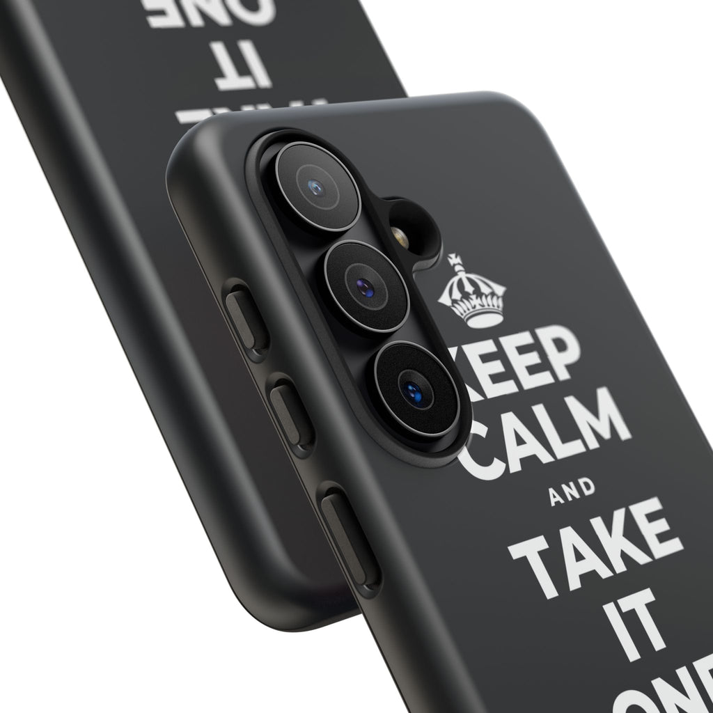 KEEP CALM AND TAKE IT ONE DAY AT A TIME Phone Case (Dark)