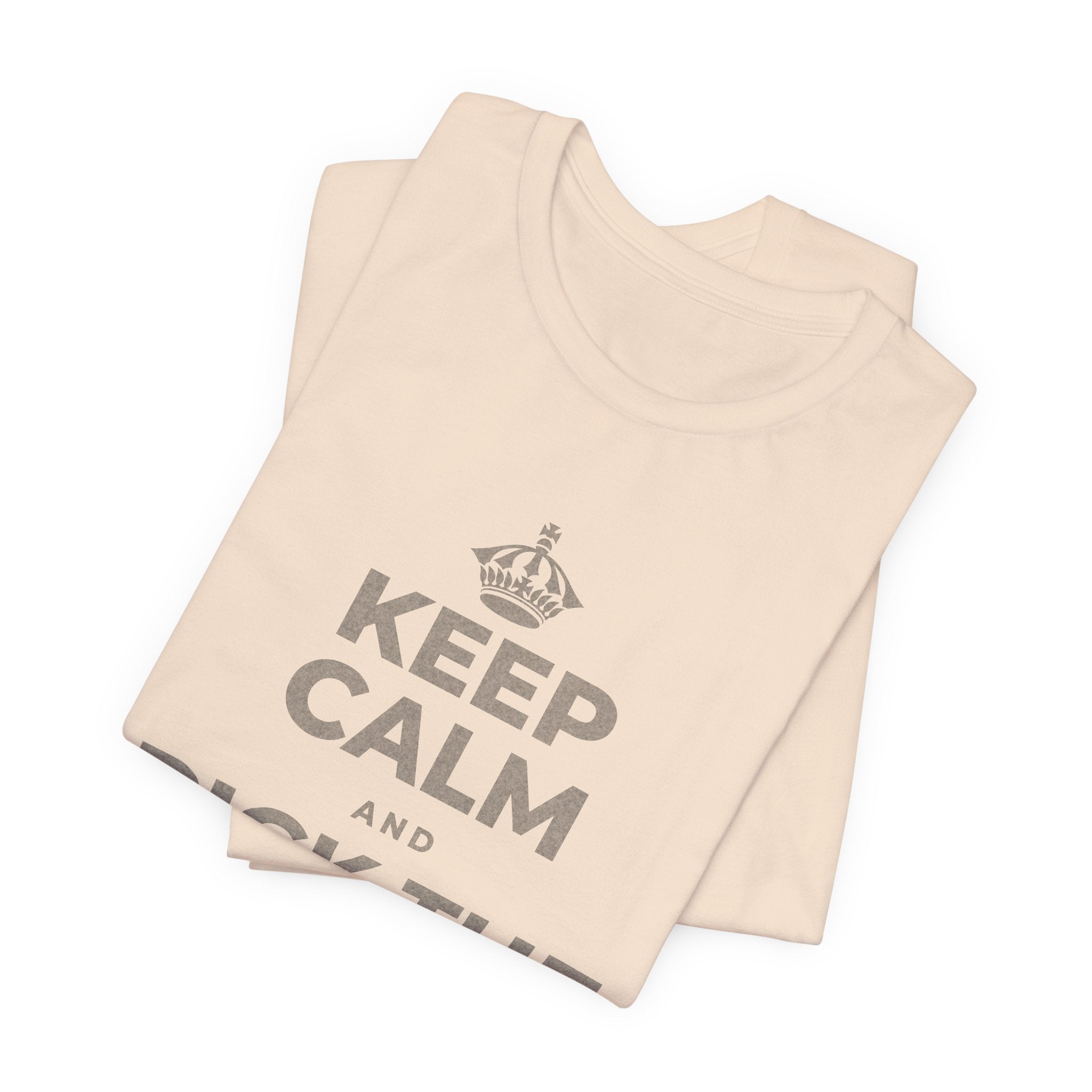KEEP CALM AND PICK THE USEFUL ONE T-Shirt (Soft Cream–Heather Mauve)