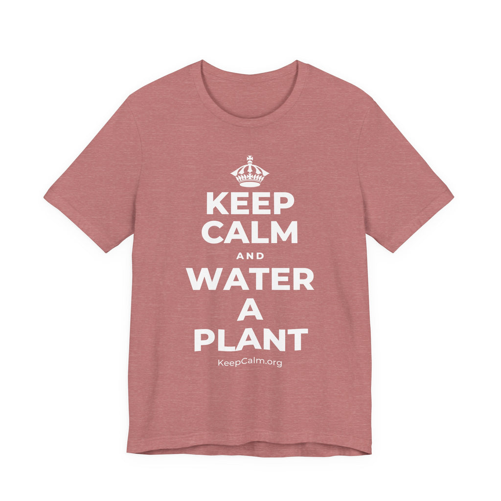 KEEP CALM AND WATER A PLANT T-Shirt (Soft Cream–Heather Mauve)