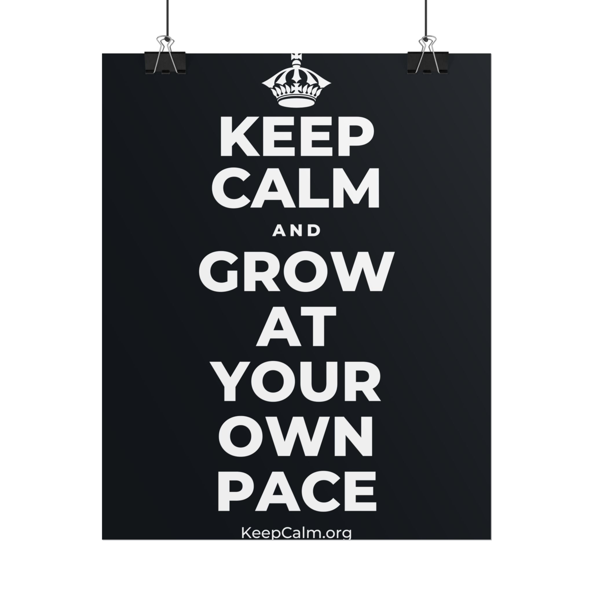 KEEP CALM AND GROW AT YOUR OWN PACE Poster (Dark)