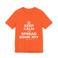 KEEP CALM AND SPREAD SOME JOY T-Shirt (Baby Blue–Silver)