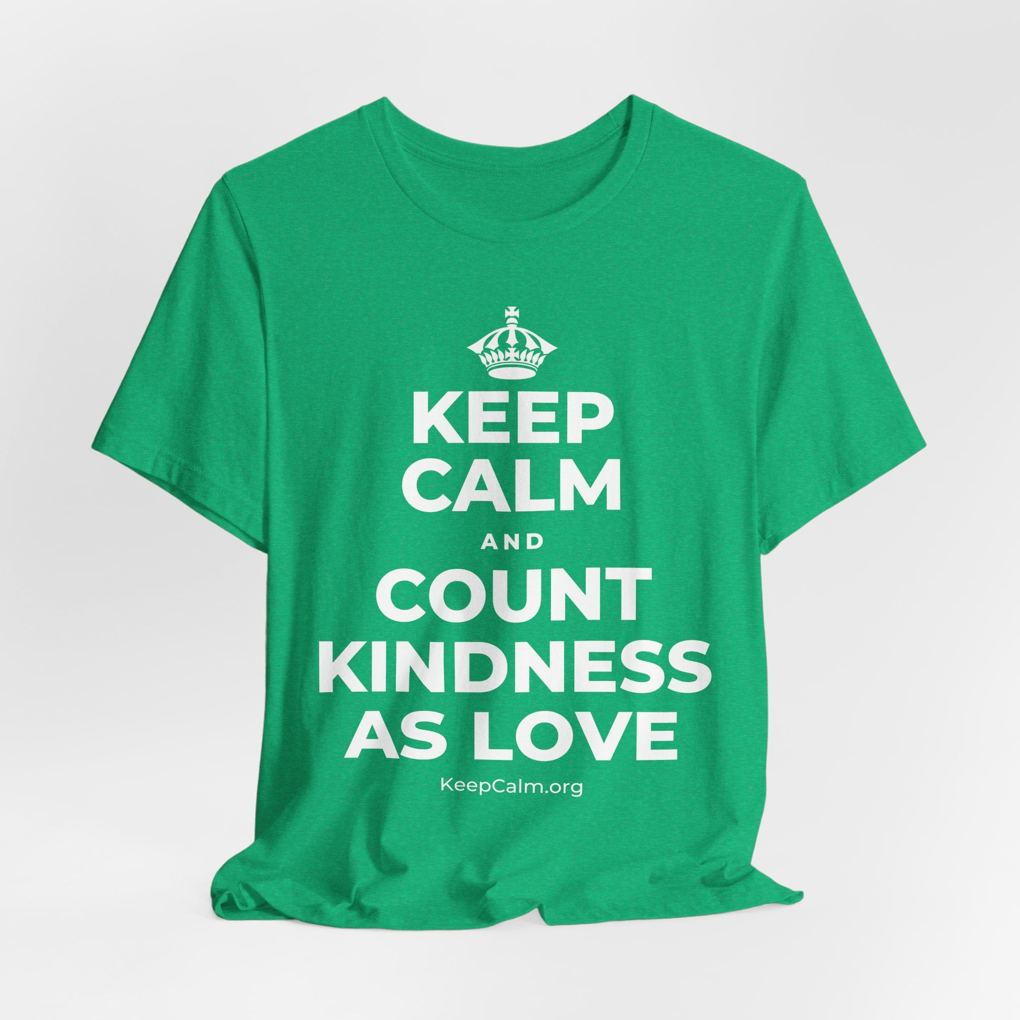 KEEP CALM AND COUNT KINDNESS AS LOVE T-Shirt (Baby Blue–Silver)