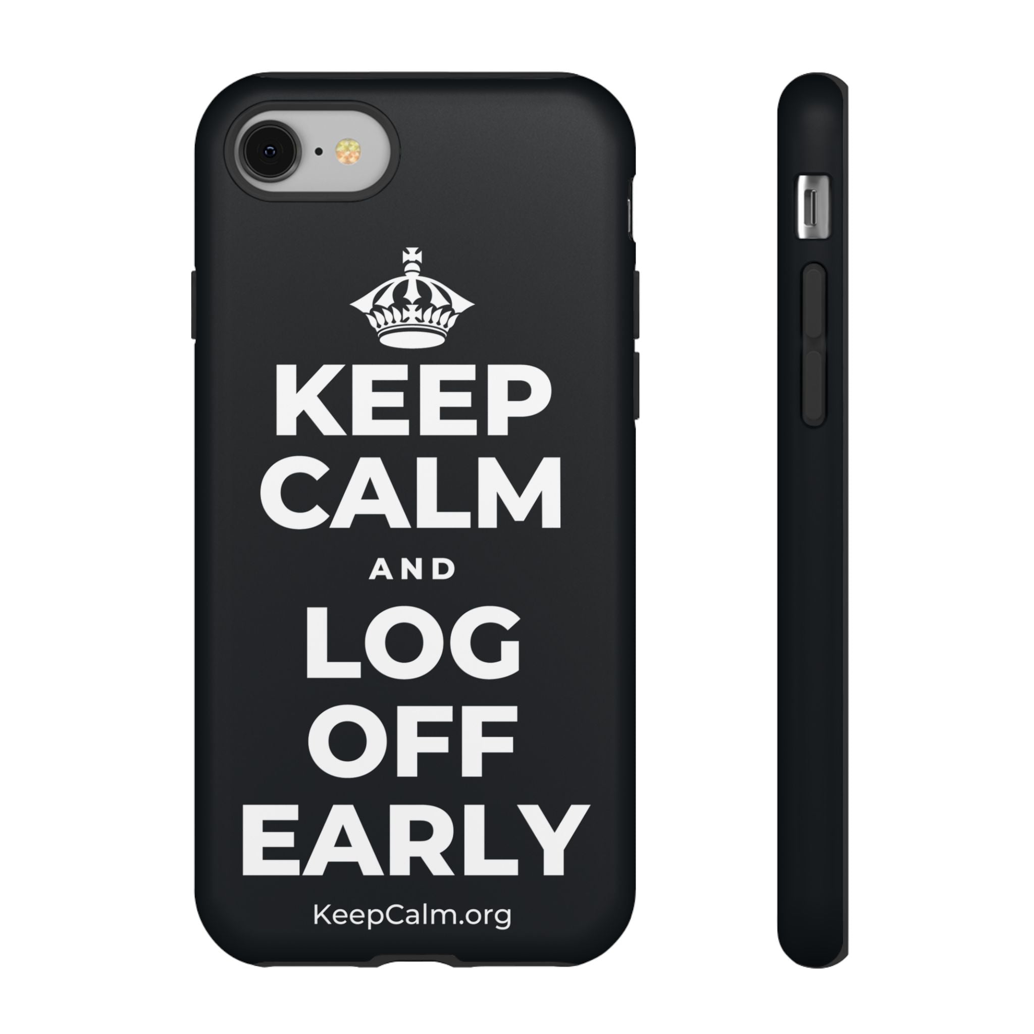 KEEP CALM AND LOG OFF EARLY Phone Case (Dark)