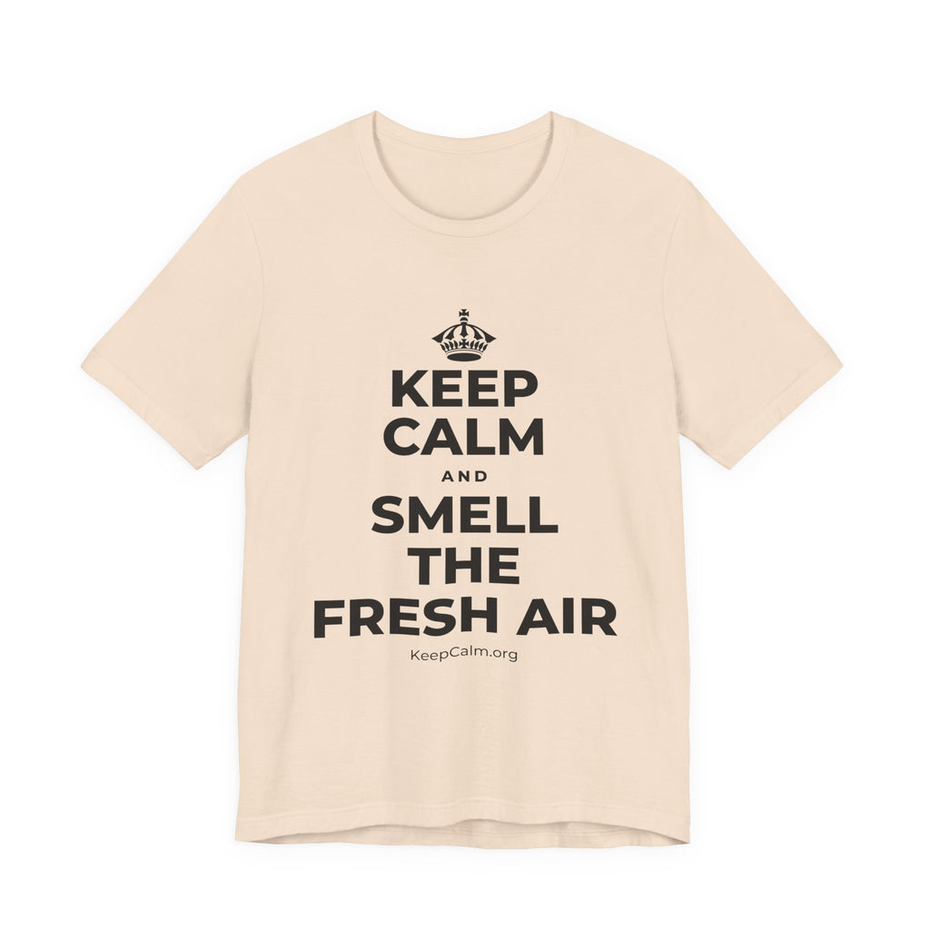 KEEP CALM AND SMELL THE FRESH AIR T-Shirt (Soft Cream–Heather Mauve)