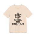 KEEP CALM AND SMELL THE FRESH AIR T-Shirt (Soft Cream–Heather Mauve)
