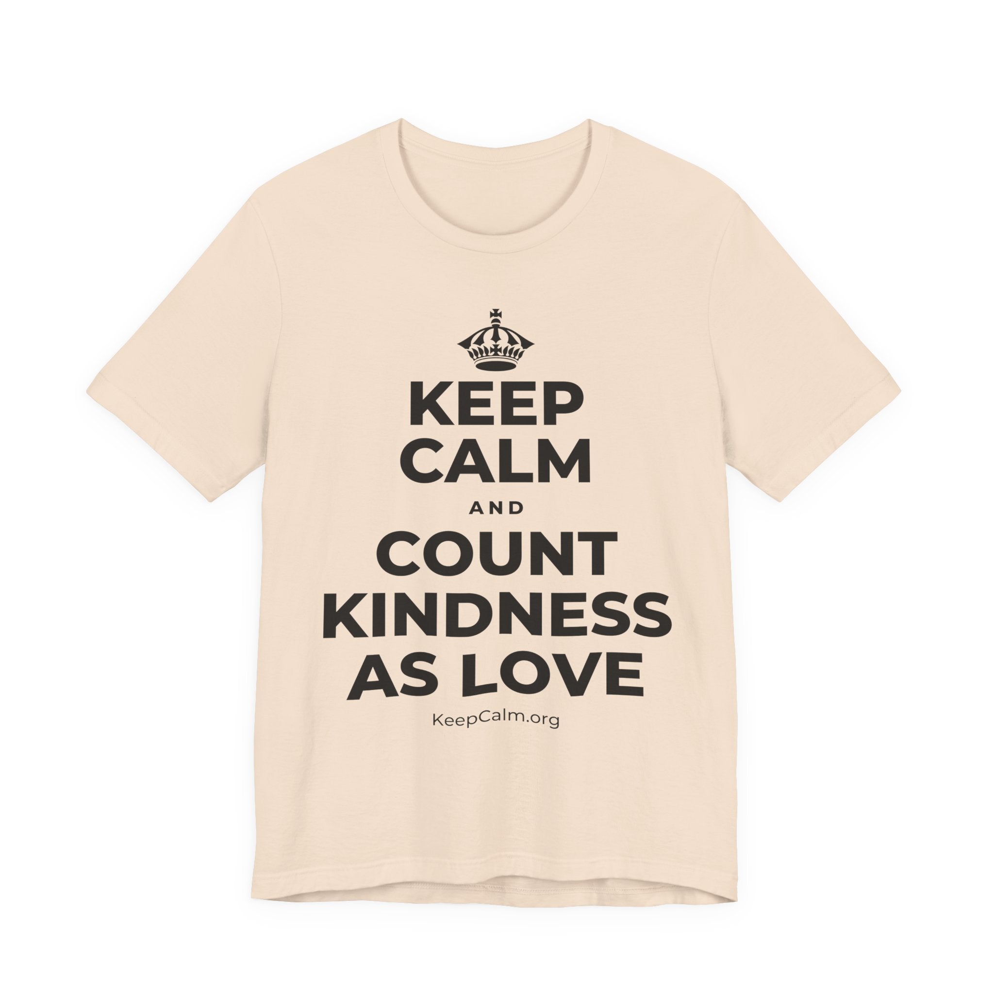 KEEP CALM AND COUNT KINDNESS AS LOVE T-Shirt (Soft Cream–Heather Mauve)
