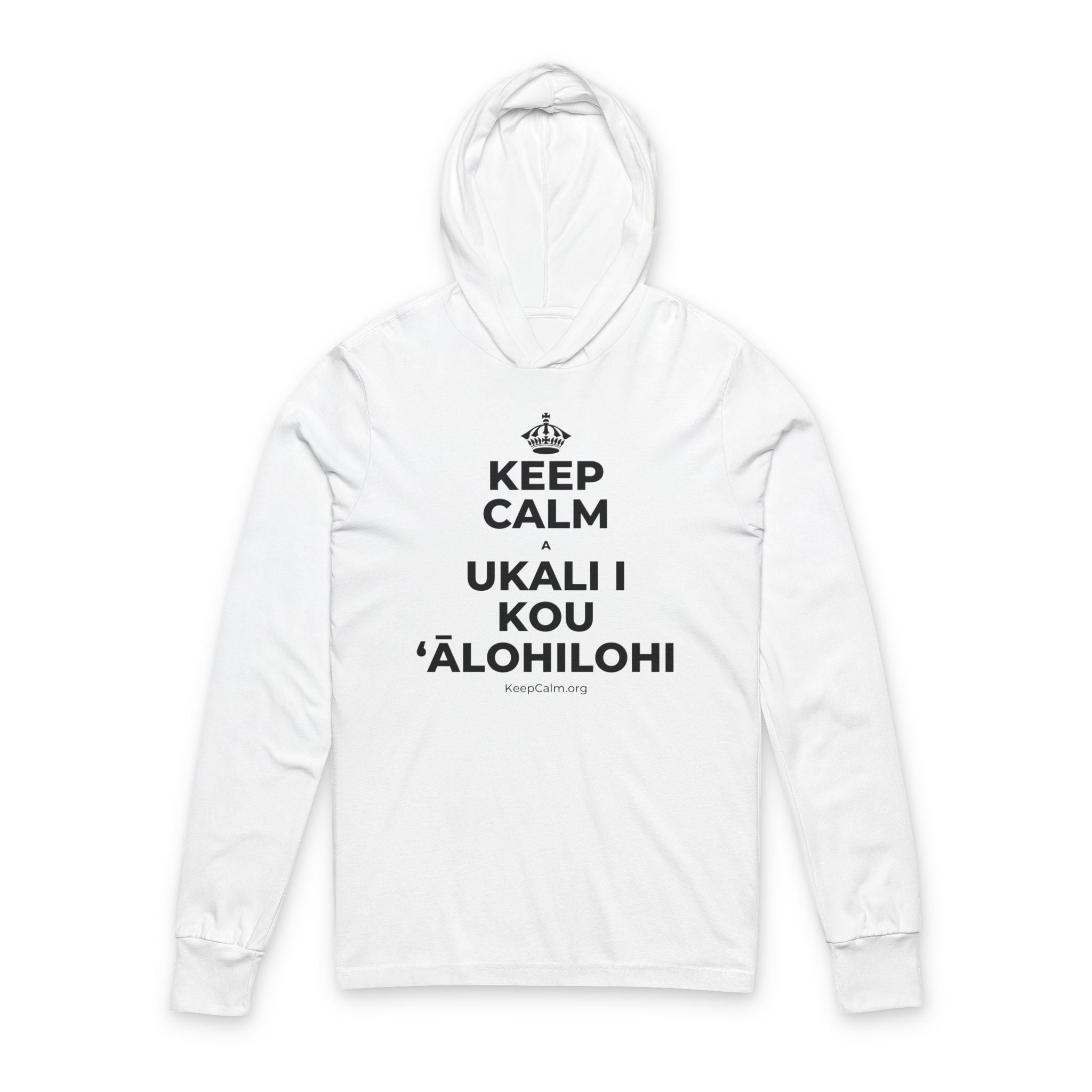 KEEP CALM A UKALI I KOU ʻĀLOHILOHI Hooded Long Sleeve Tee