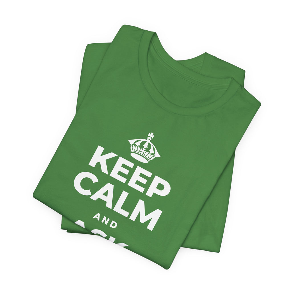 KEEP CALM AND ASK FOR HELP T-Shirt (Baby Blue–Silver)