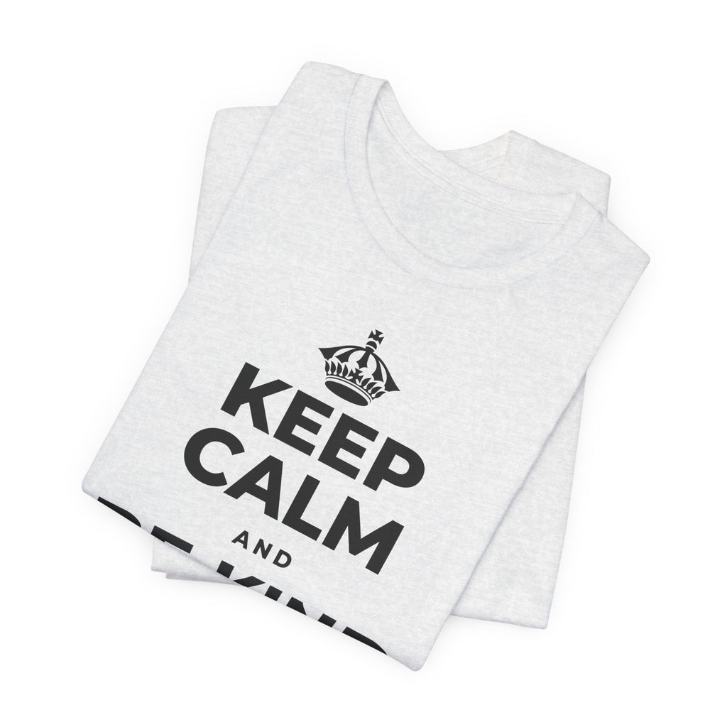 KEEP CALM AND BE KIND TO YOURSELF T-Shirt (Soft Cream–Heather Mauve)